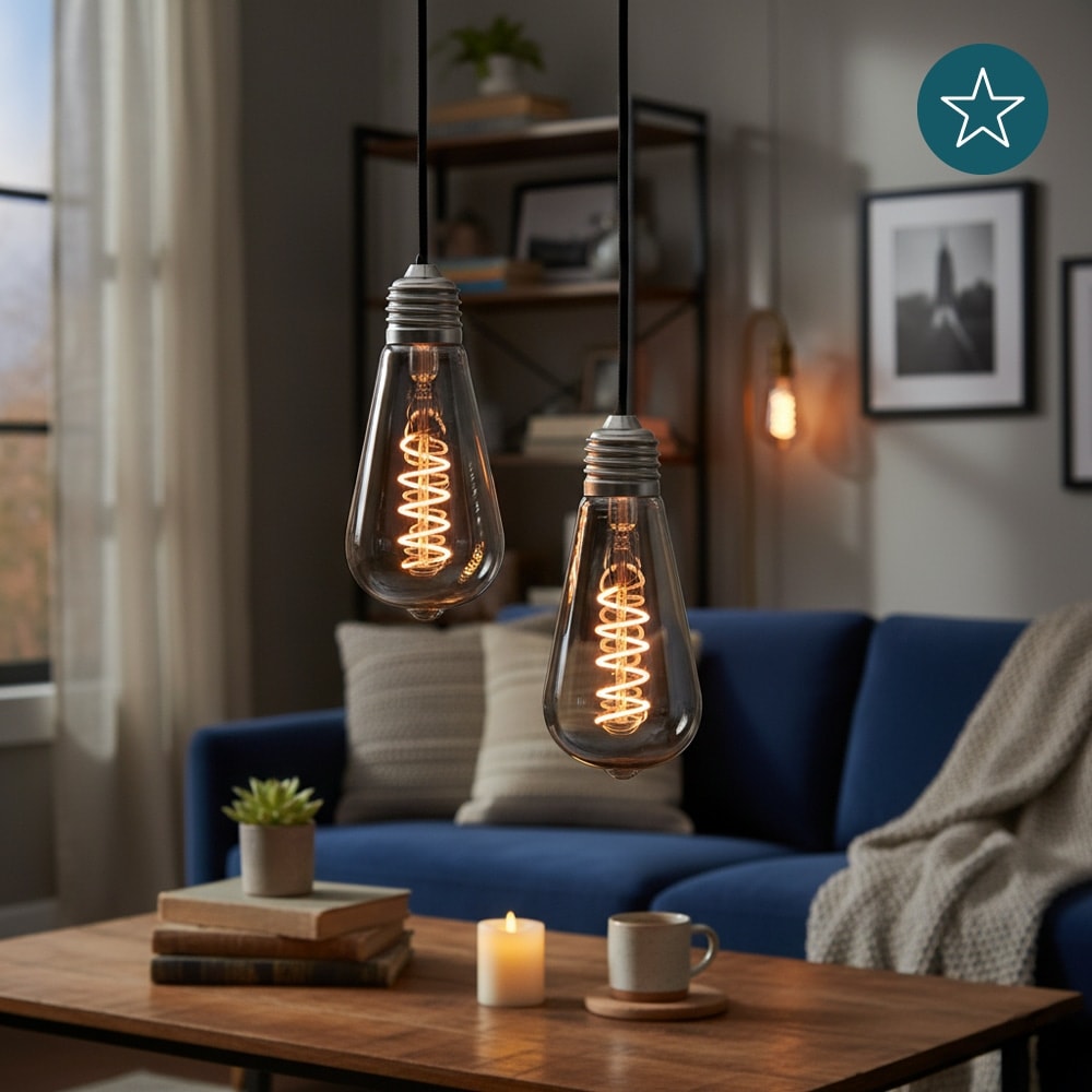 LUXULA LED-Filament-Lampe, SPIRAL, Pear, E27, 4W, 40lm, 1800K, dimmbar