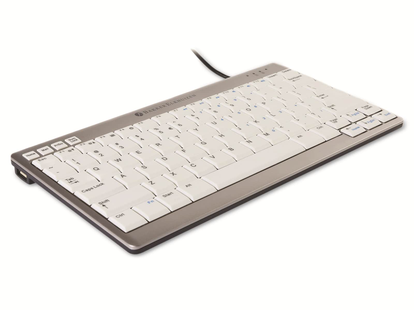 BAKKERELKHUIZEN USB-Tastatur US Ultraboard 950, silber/weiß