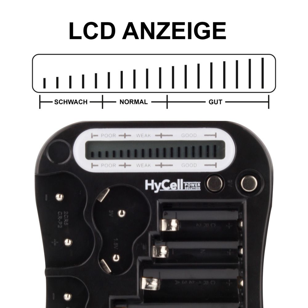 HYCELL LCD Batterie-Tester, für Batterien und Akkus HYCELL LCD Batterie-Tester, für Batterien und Akkus