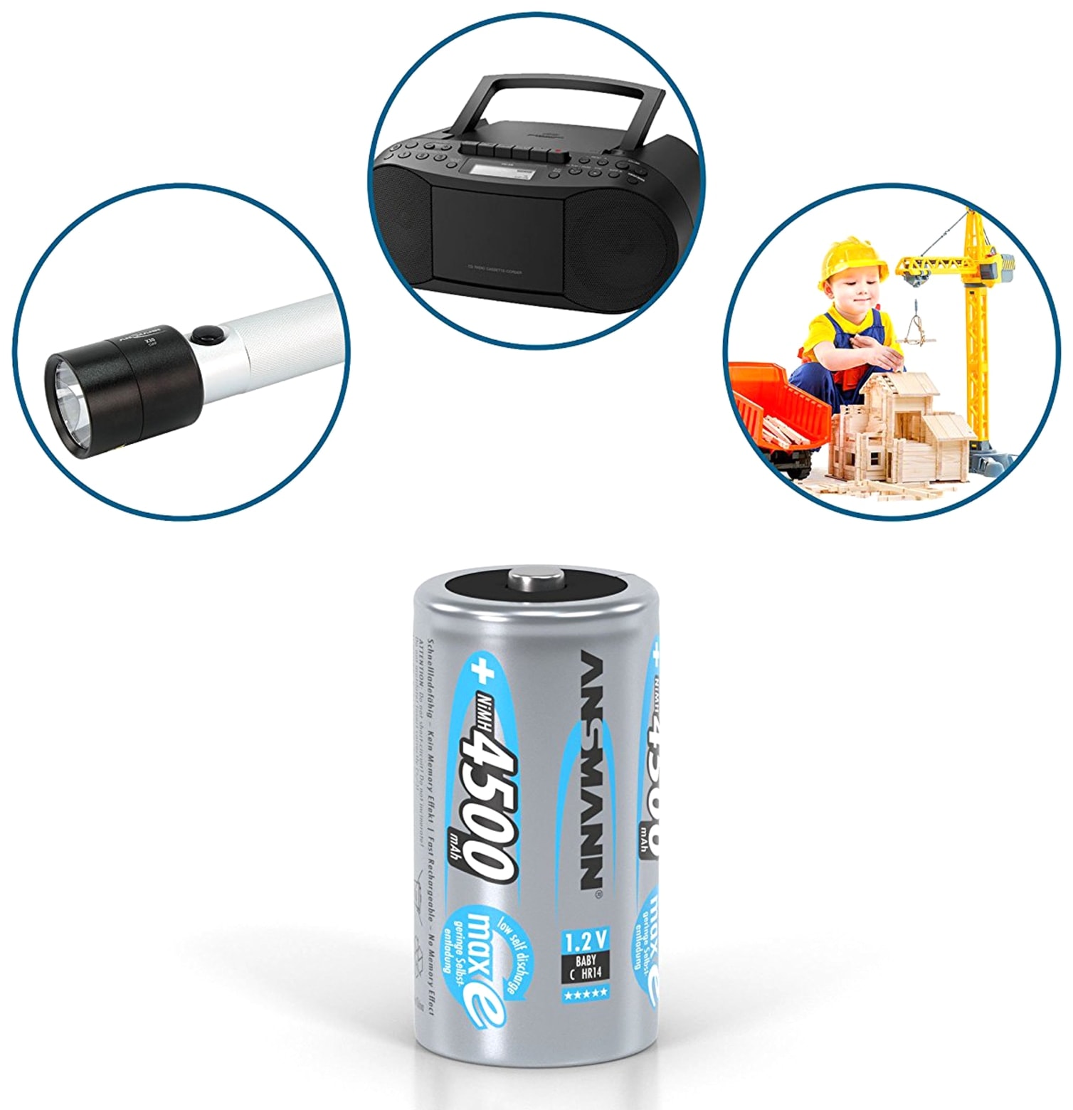 ANSMANN NiMH-Baby-Akku maxE, 4500 mAh, 2 Stück ANSMANN NiMH-Baby-Akku maxE, 4500 mAh, 2 Stück