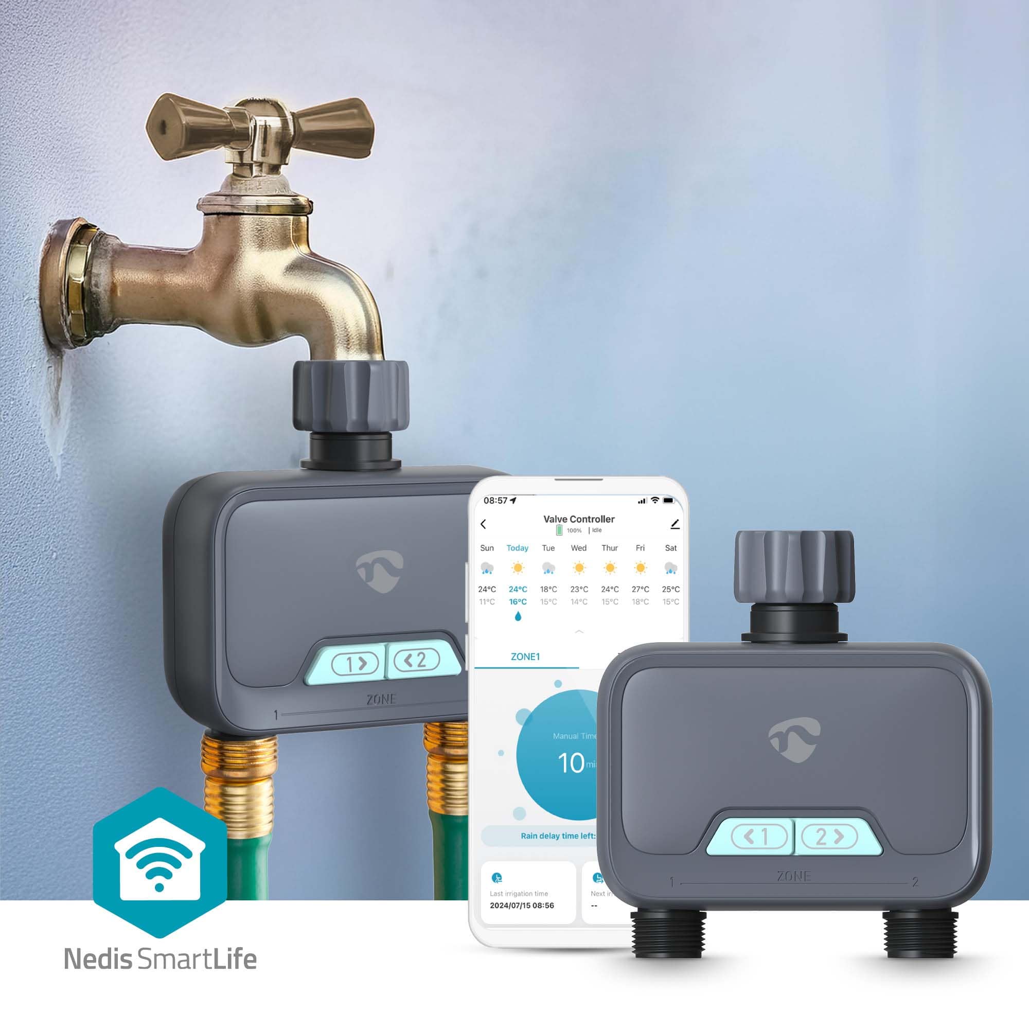 NEDIS Wassersteuerung SmartLife, grau
