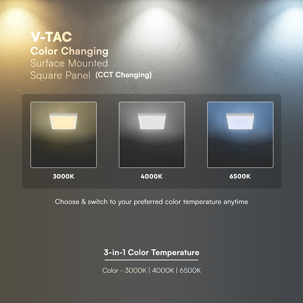 V-TAC LED-Deckenleuchte VT-104926, EEK: F, 6 W, 630 lm, 3000…6500 K
