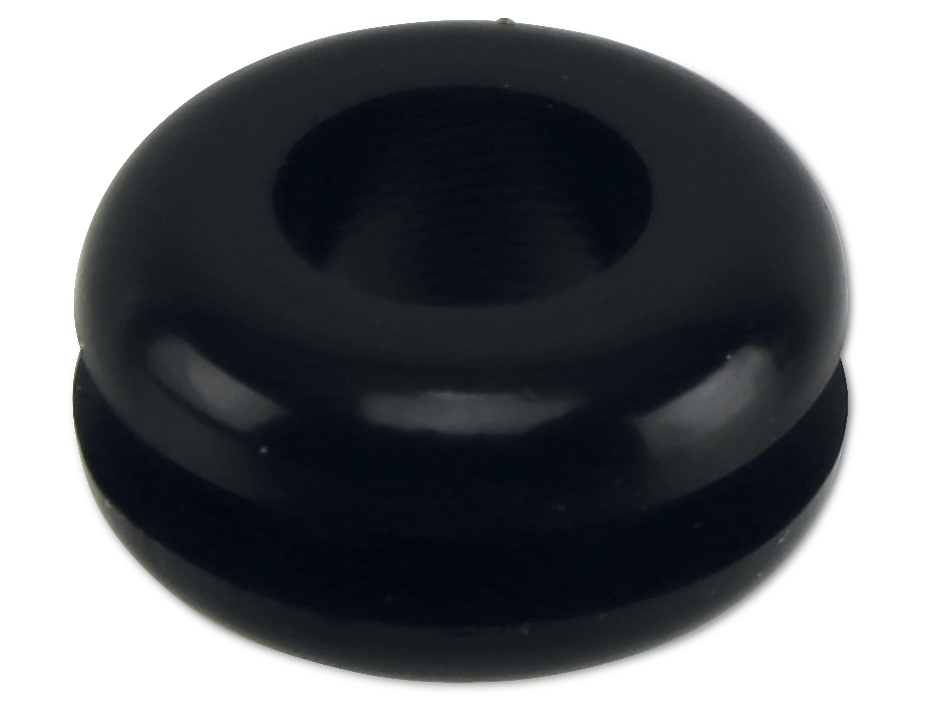 KSS Kabeldurchführungstülle PVC, schwarz, Plattenstärke 2,3, Loch-Ø 7,8, offen, 1 Stück