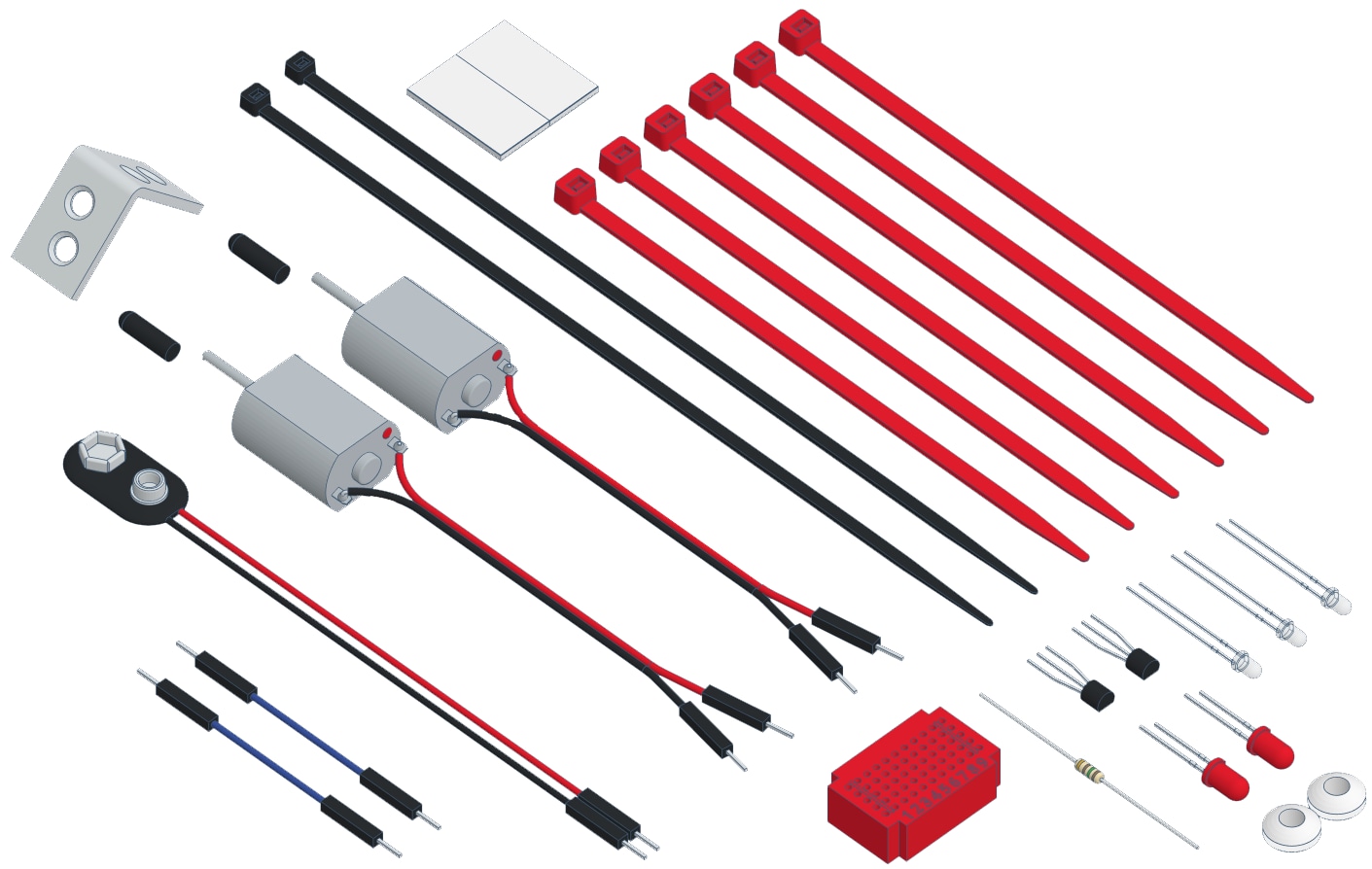 VARIOBOT Roboter Bausatz varikabi SN 021 DE rot / Hund, zum Stecken, 12 Funktionen