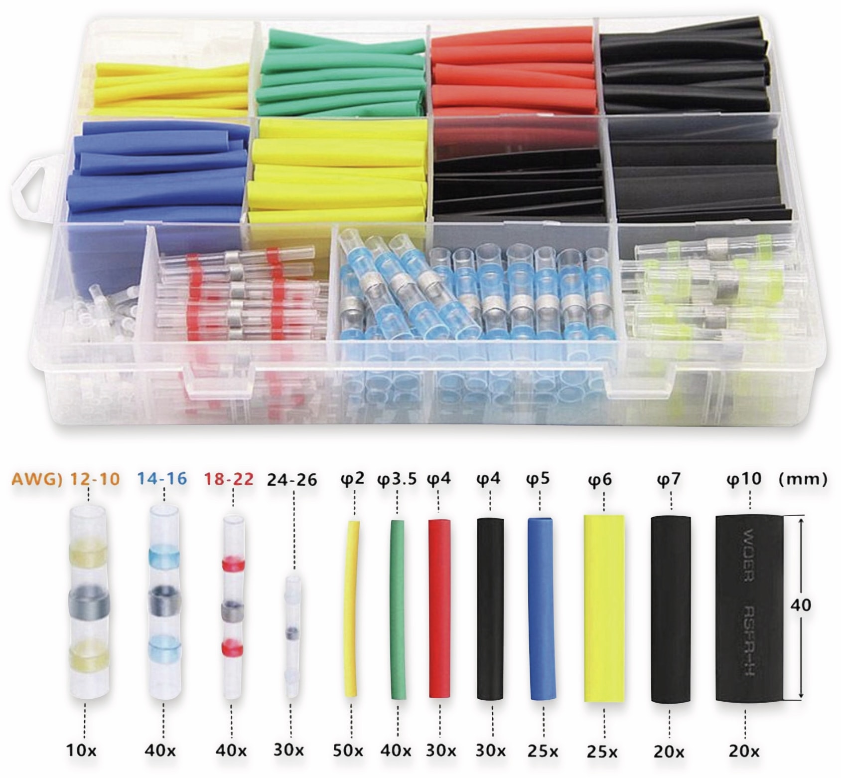 Lötverbinder & Schrumpfschlauch Set, 360-teiliges Sortiment