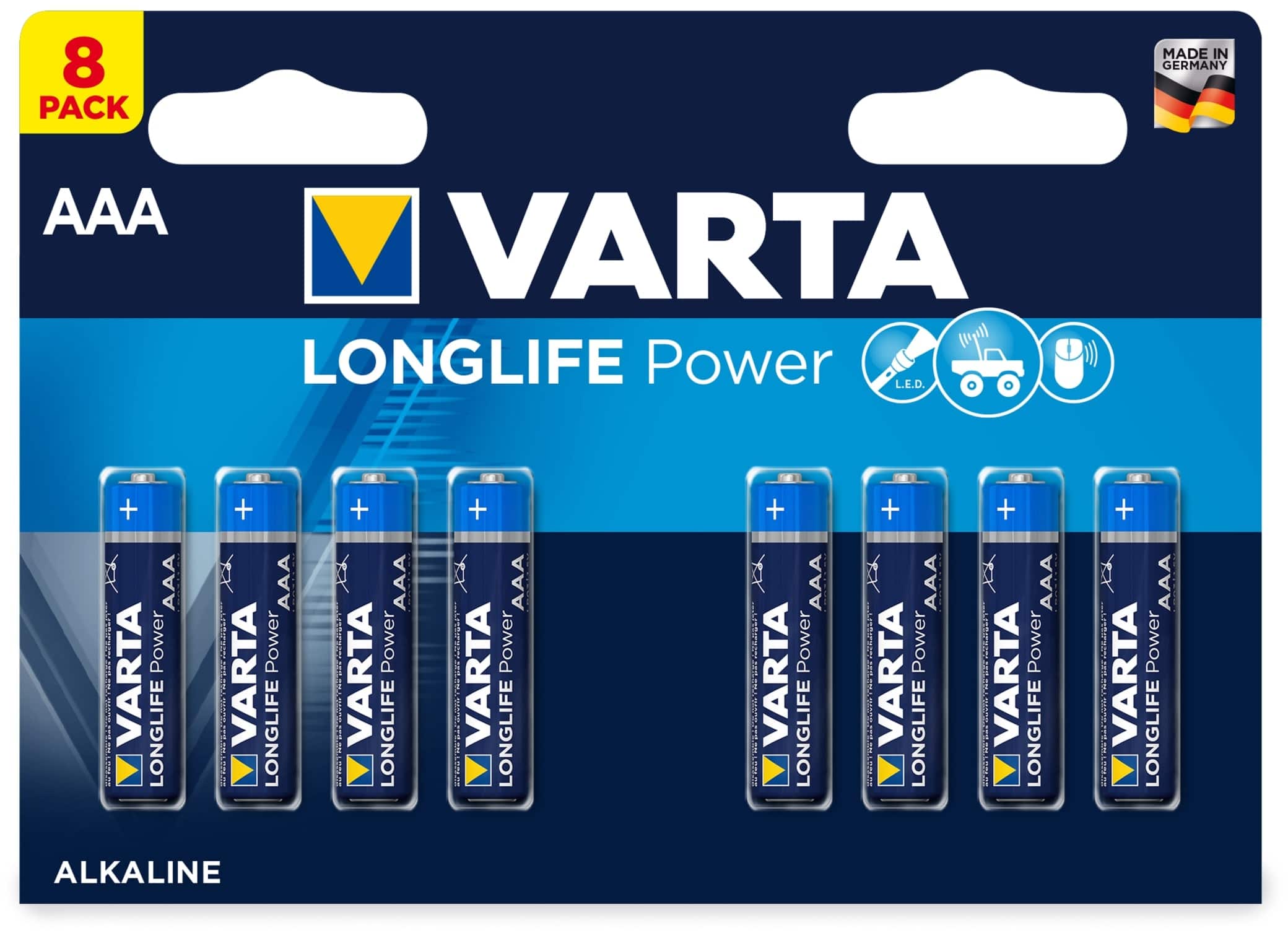 VARTA Micro-Batterie LONGLIFE, Power, 8St.(Blister)