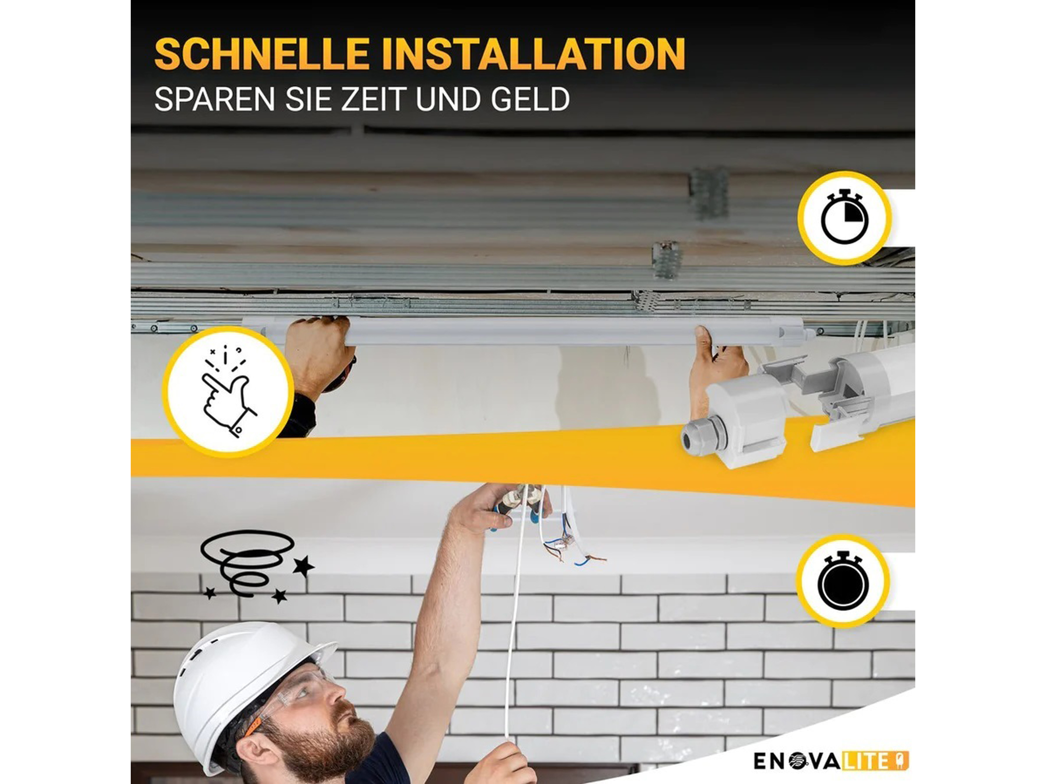 ENOVALITE LED-Feuchtraumleuchte PRO, EEK: E, 50W, 6000lm, 4000K, 1500mm