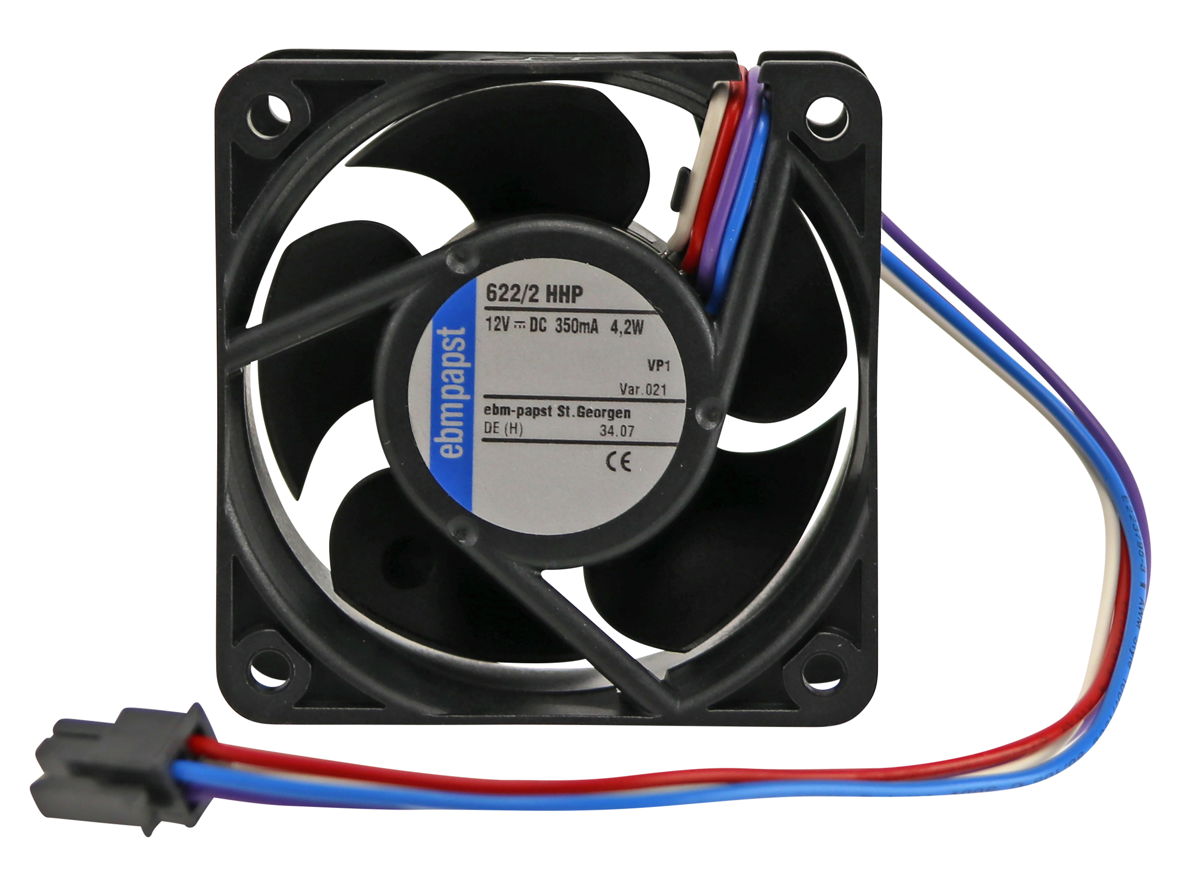 EBMPAPST Axiallüfter 622/2HHP, 60x60x25 mm, 12 V-, 3,7 W