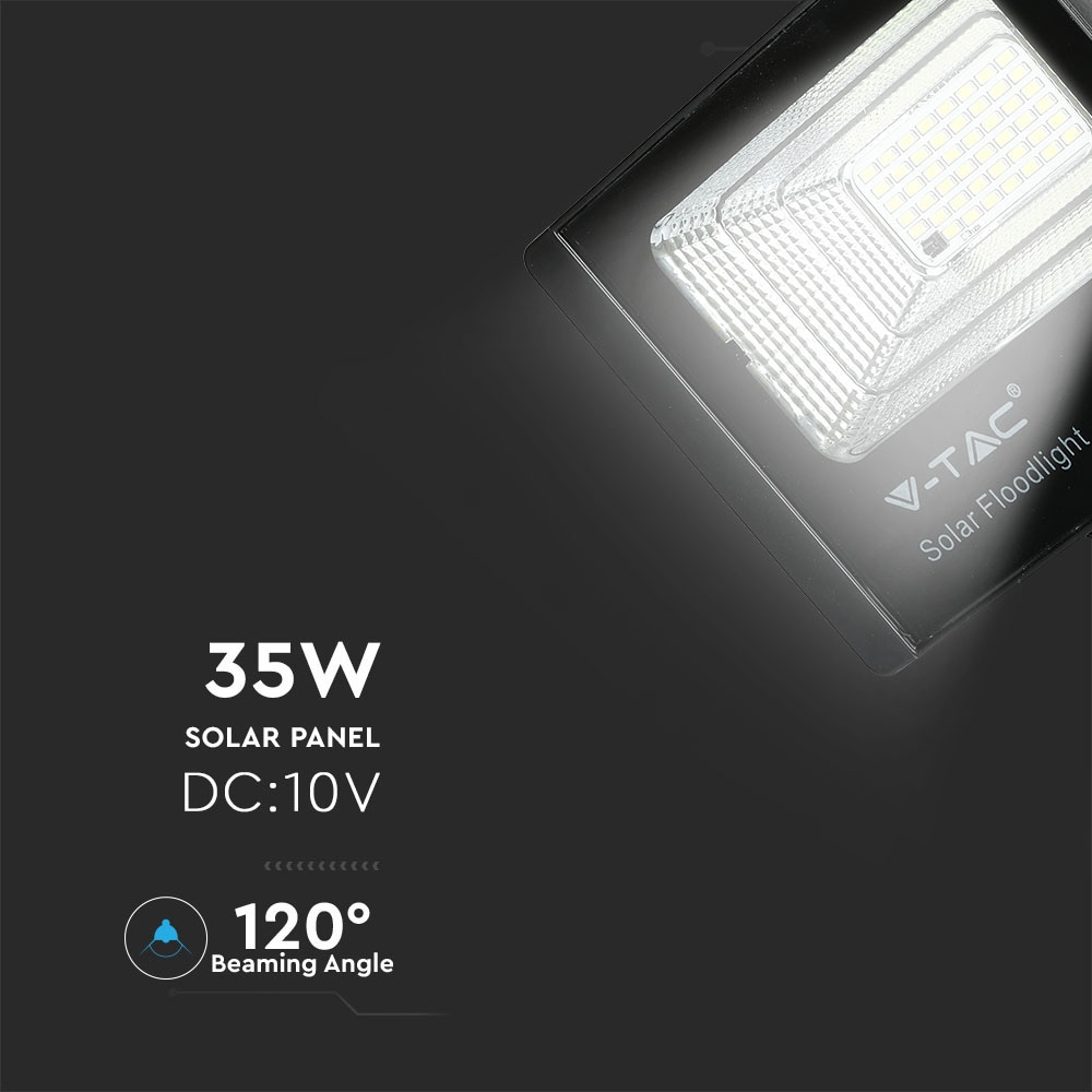 V-TAC Solar LED-Fluter VT-100W, 35 W, 4000 K, mit Panel + Fernbedienung