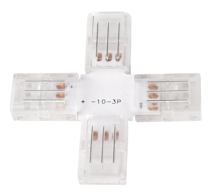 ENOVALITE Verbinder für 10mm LED-Strip, X-förmig, 3 polig