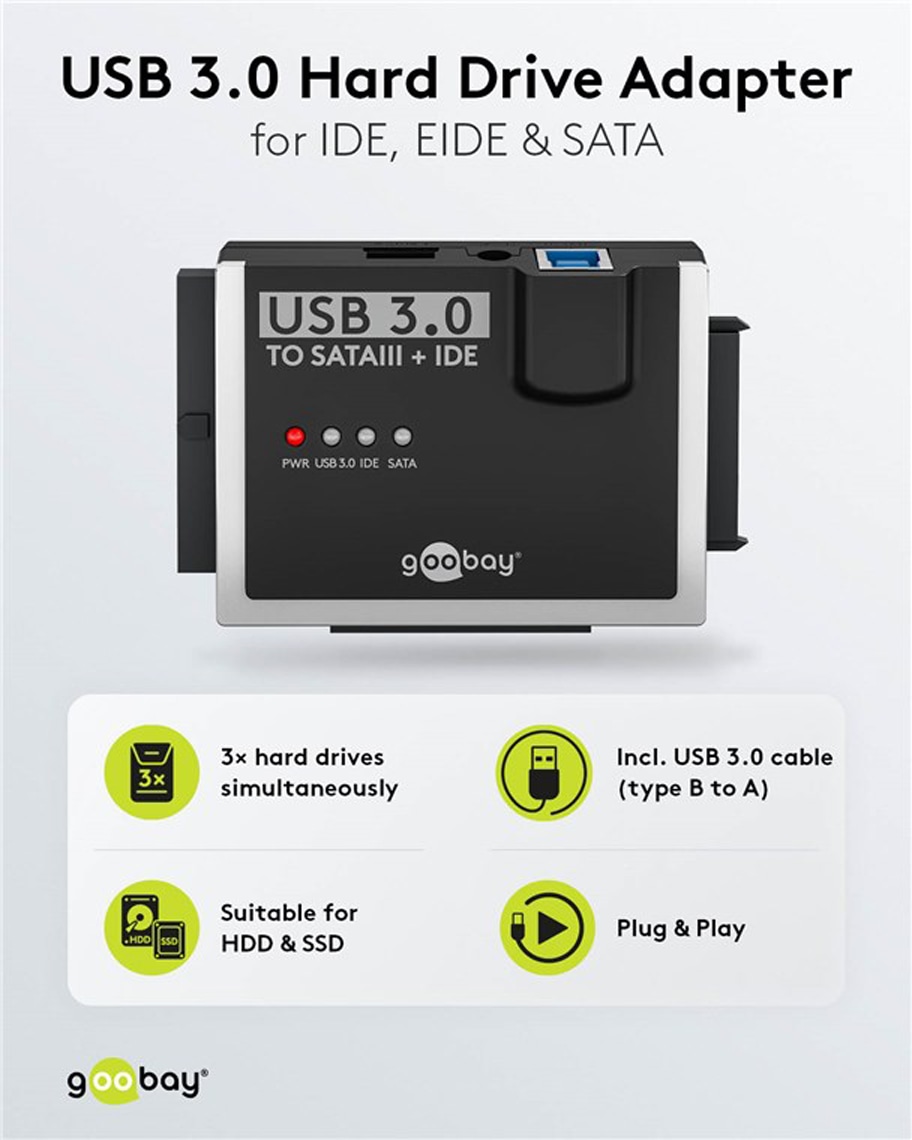 GOOBAY USB 3.0 Festplattenadapter 72013 IDE/SATA GOOBAY USB 3.0 Festplattenadapter 72013 IDE/SATA