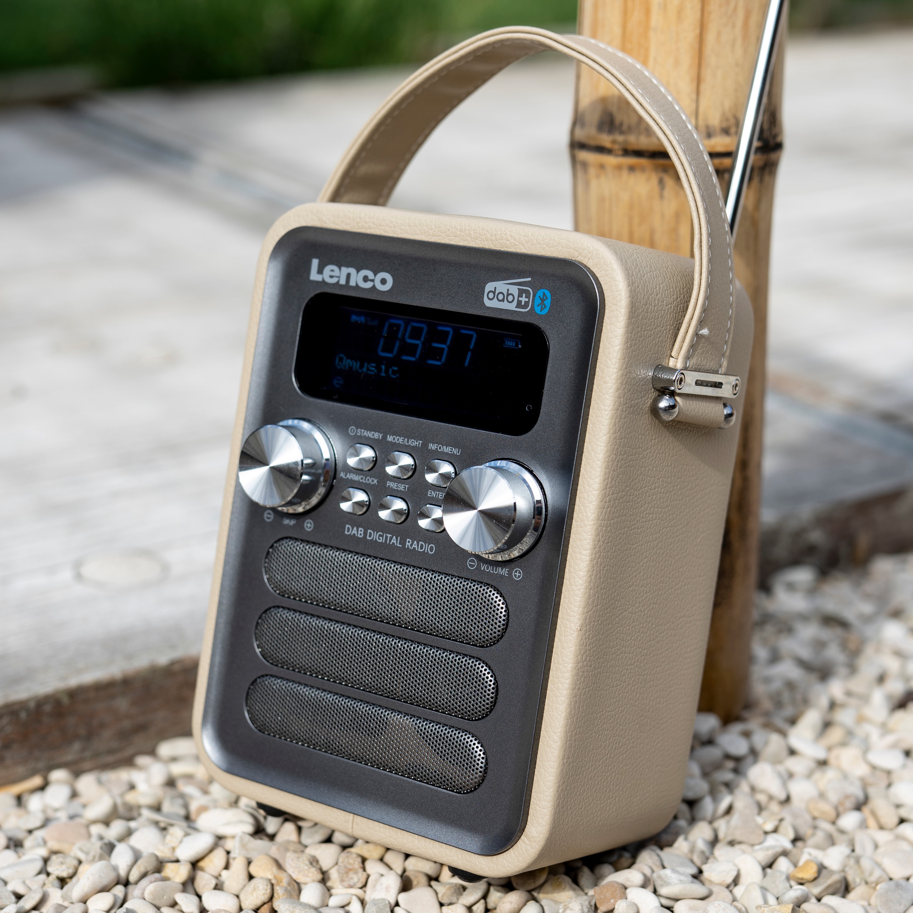 LENCO DAB+ Radio, tragbar, Bluetooth, taupe