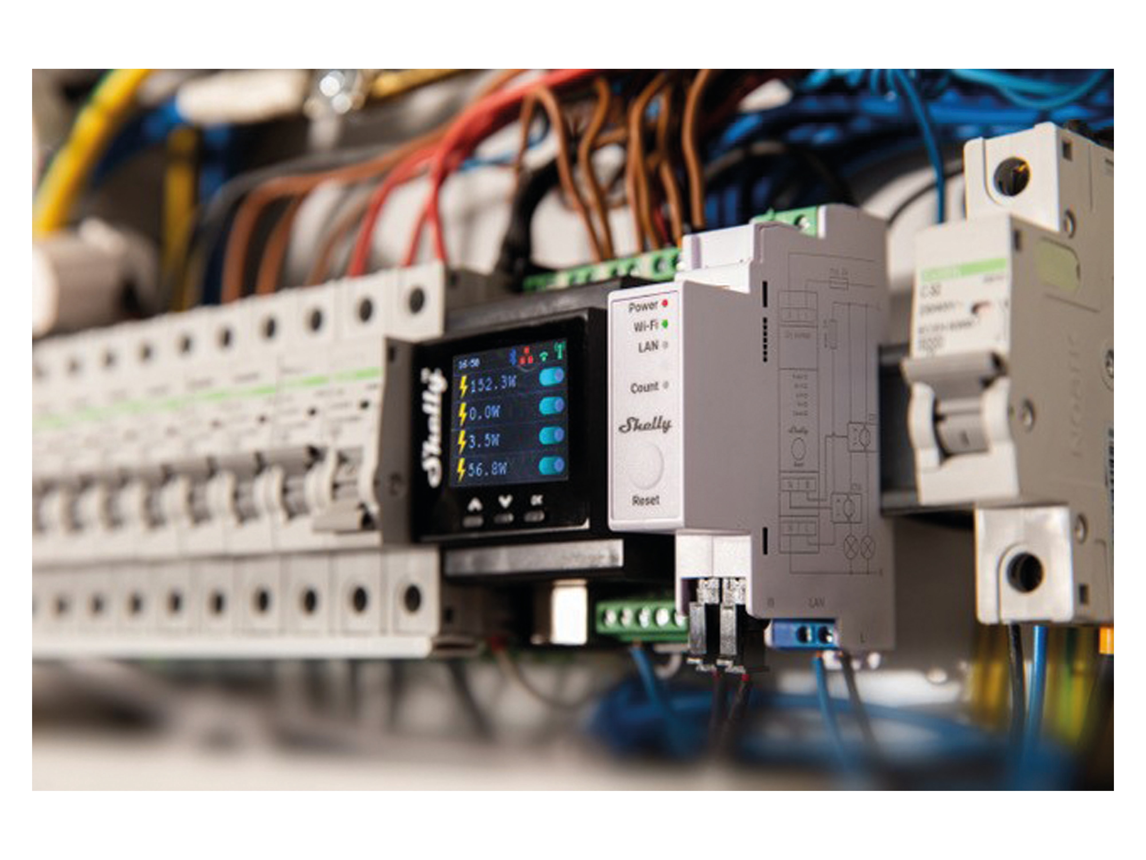 SHELLY WLAN-Stromzähler Pro EM 50A, 2x 50A Klemme, Wlan, Lan, BT SHELLY WLAN-Stromzähler Pro EM 50A, 2x 50A Klemme, Wlan, Lan, BT