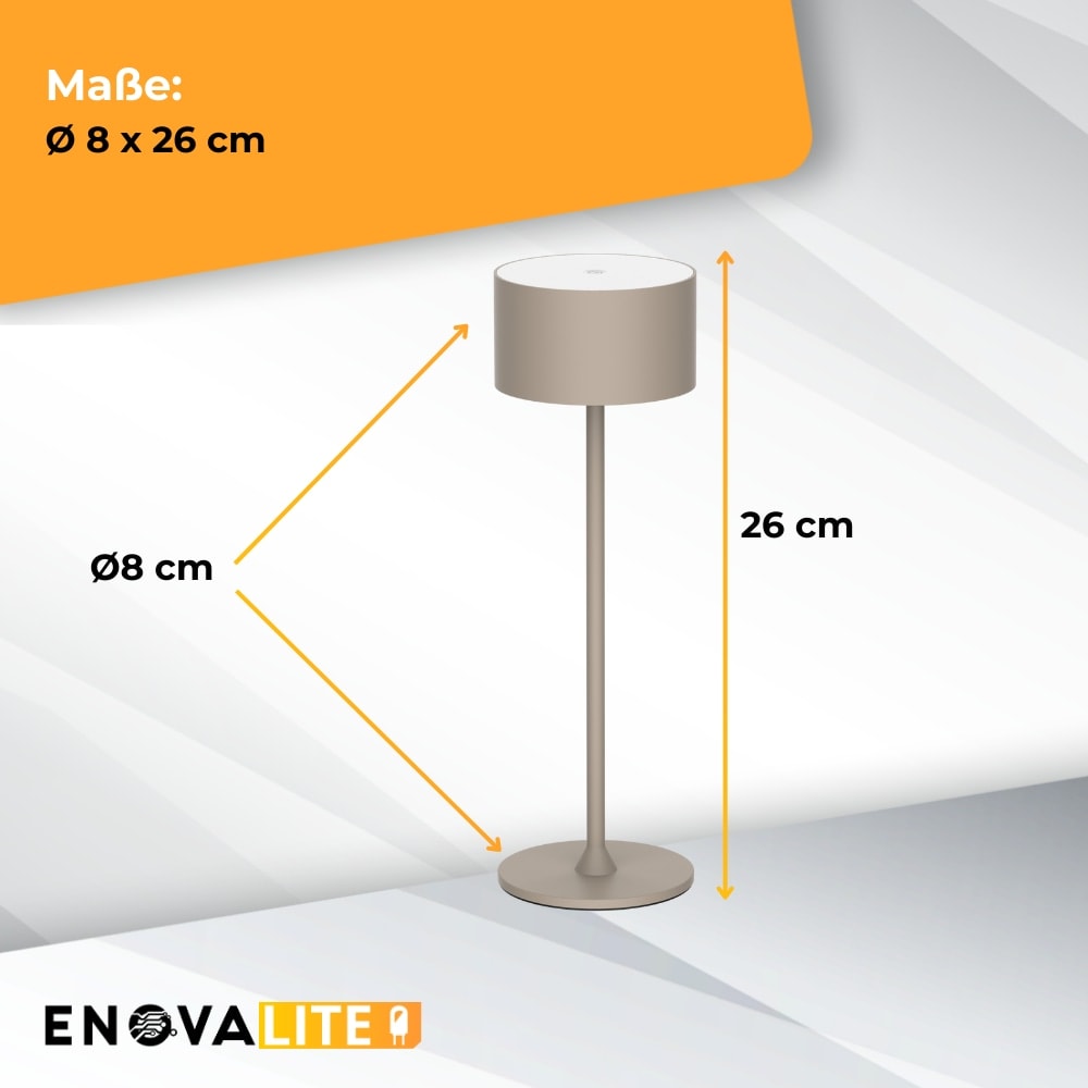 ENOVALITE LED-Akku-Tischleuchte, ELED700401, EEK: D dimmbar, CCT, sand ENOVALITE LED-Akku-Tischleuchte, ELED700401, EEK: D dimmbar, CCT, sand