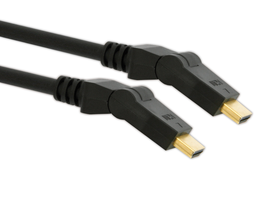 HDMI-Kabel, HIGH SPEED with ETHERNET, 2x 180°, 1 m, schwarz