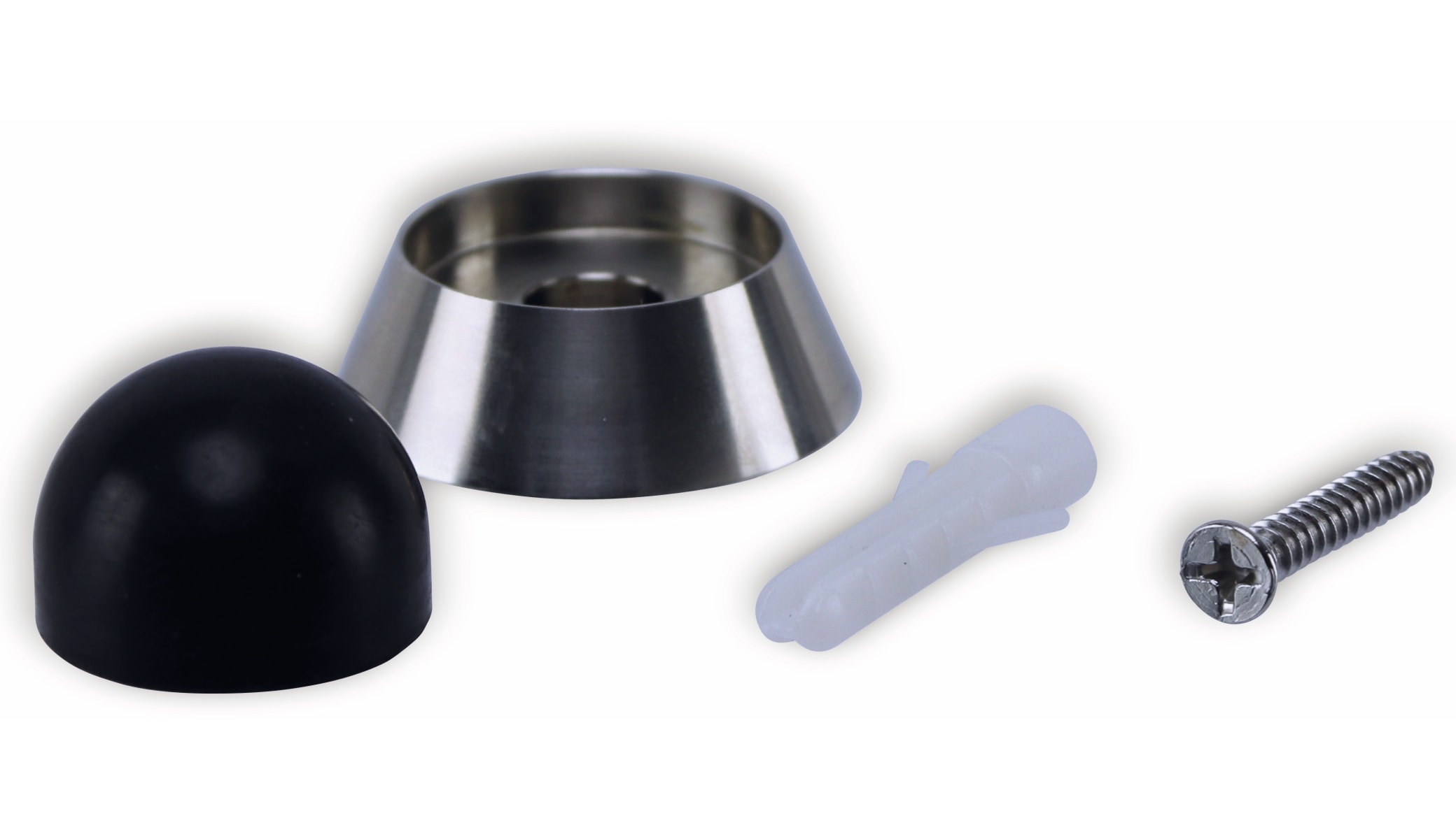 Türstopper aus Edelstahl, Wandmontage, Ø 40 mm, Höhe 30 mm Türstopper aus Edelstahl, Wandmontage, Ø 40 mm, Höhe 30 mm