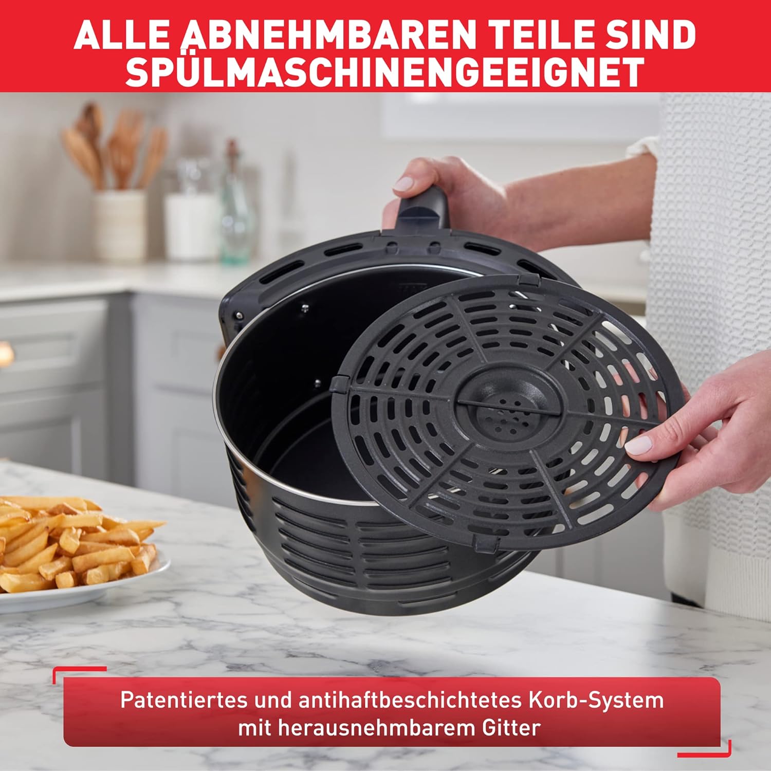 TEFAL Heißluftfritteuse Easy Fry Deluxe XL, 4,2 L, 8 Programme, EY401D, 1500W TEFAL Heißluftfritteuse Easy Fry Deluxe XL, 4,2 L, 8 Programme, EY401D, 1500W