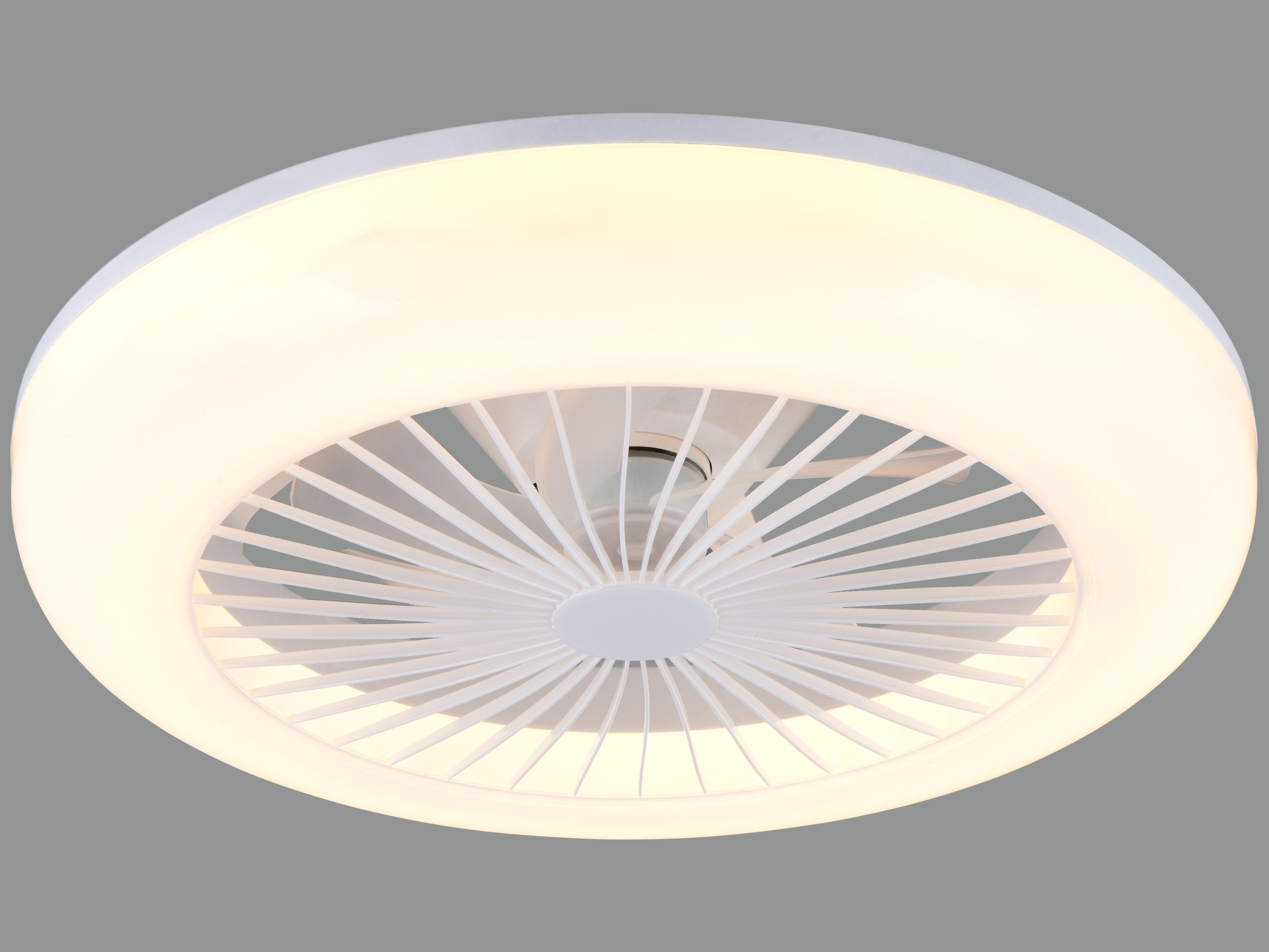 REALITY LED-Deckenleuchte mit Ventilator Mora R64032101, 23W, 2700... 6000K, 1800lm, CCT, IP20, weiß