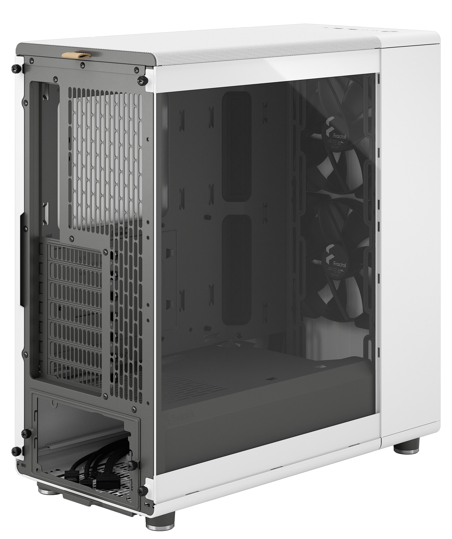 FRACTAL Midi Tower Design North Chalk weiß TG Clear