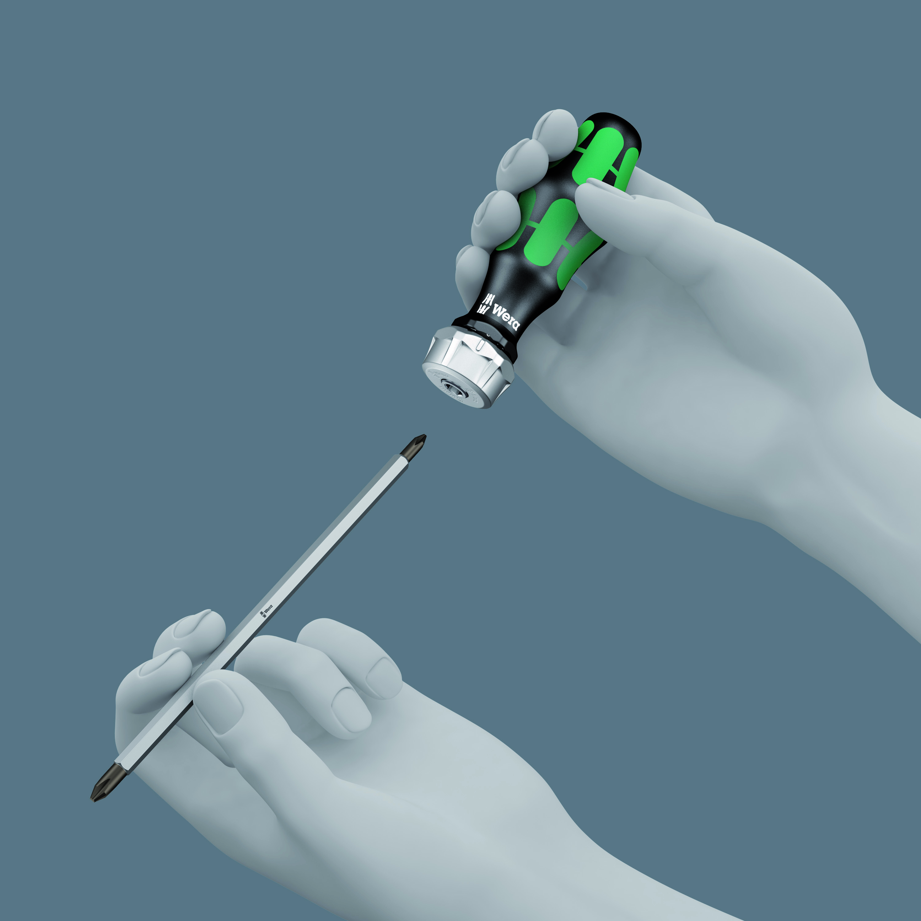 WERA Schraubendreher-Set Kraftform Kompakt Vario RA, 05073665001, 7-teilig