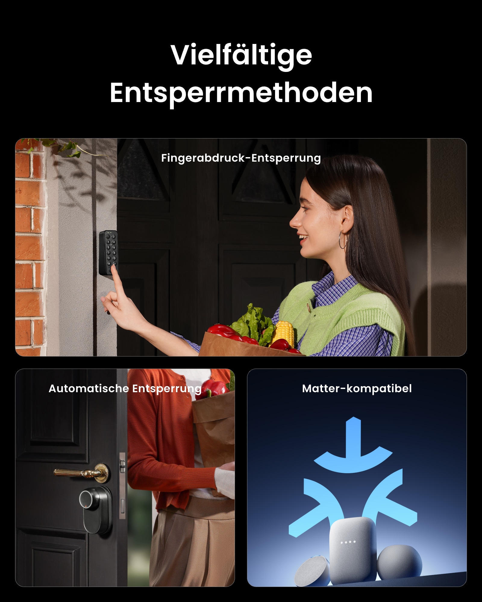 SWITCHBOT Elektronisches Türschloss Smart Lock Ultra, schwarz
