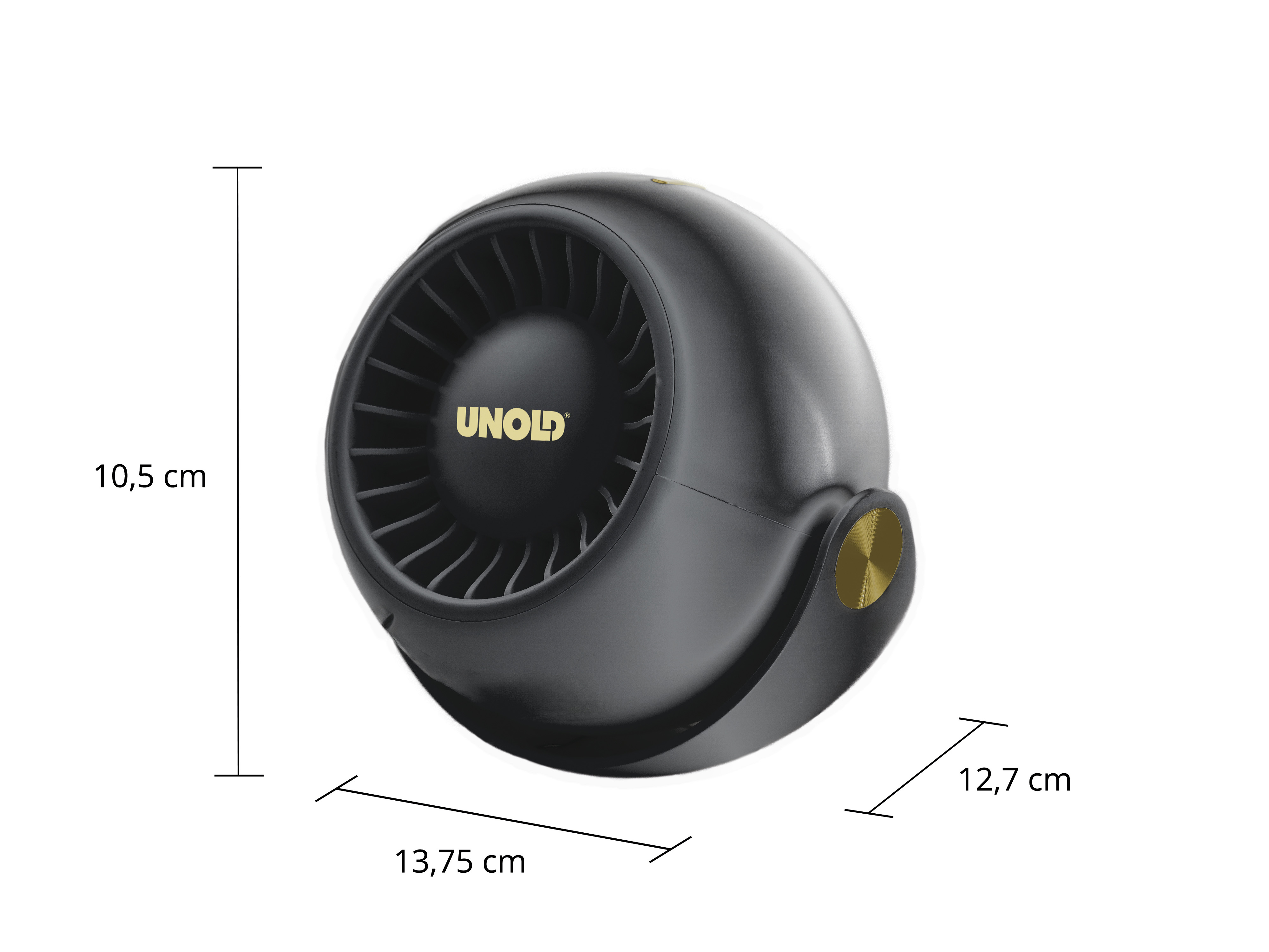 UNOLD Akku-Ventilator Breezy Bowl, (Ø x H) 90mm x 105 mm, 6W, schwarz Akku-Ventilator UNOLD Breezy Bowl, (Ø x H) 90mm x 105 mm, 6W, schwarz