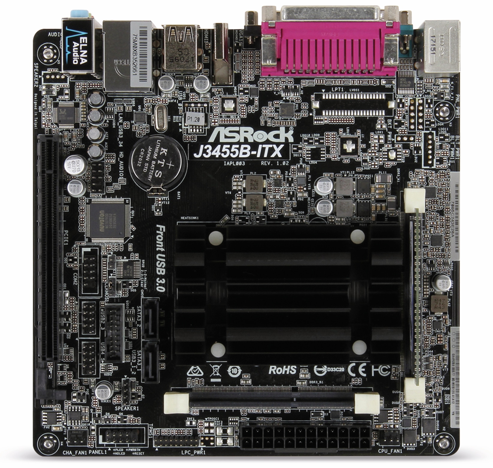 ASRock Mainboard-Bundle J3455B-ITX, BGA, Intel Celeron, 8 GB DDR3