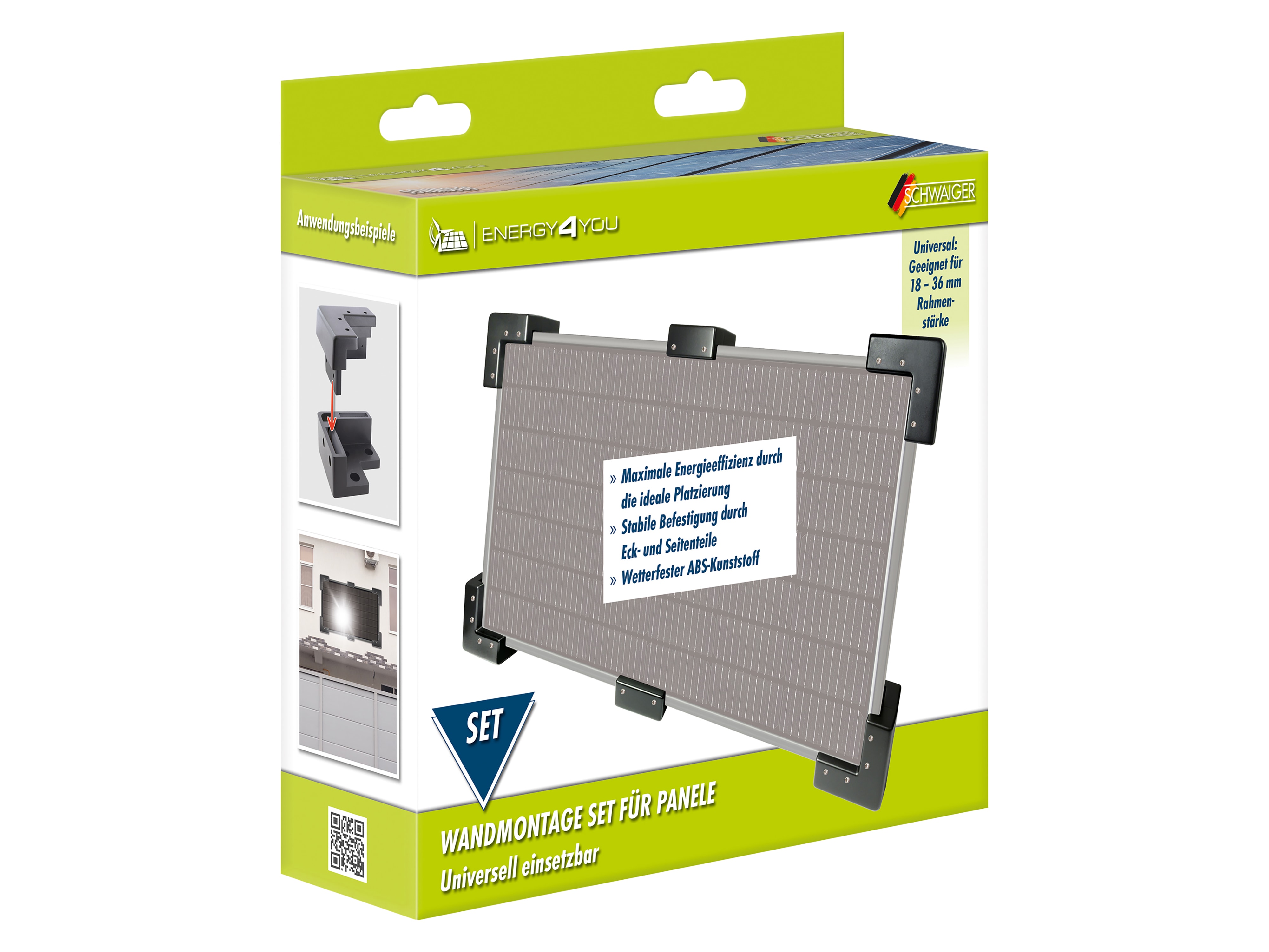 SCHWAIGER Wand-Montage Set für 1 Solarmodul, SOWM0060
