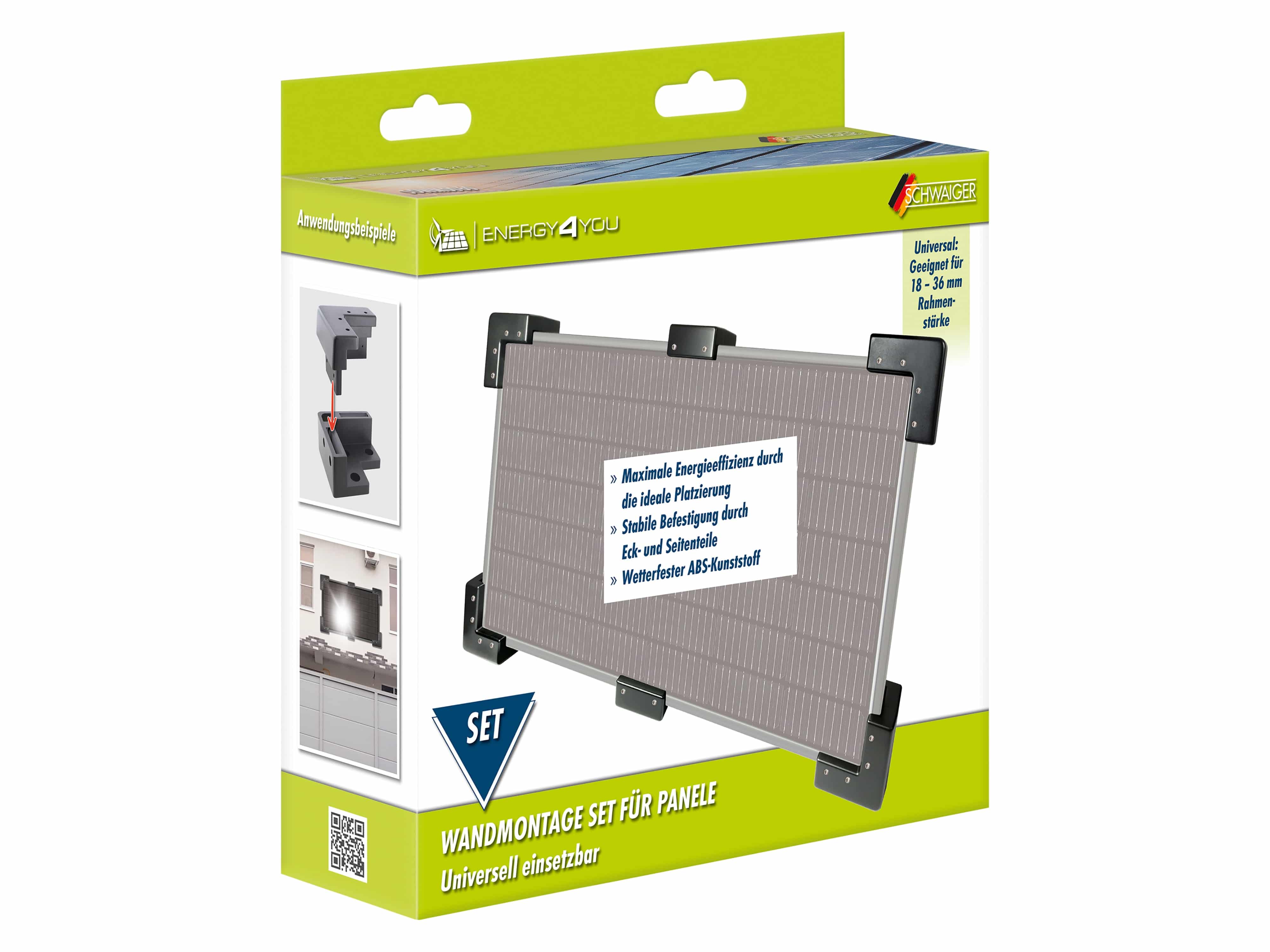 SCHWAIGER Wand-Montage Set für 1 Solarmodul, SOWM0060
