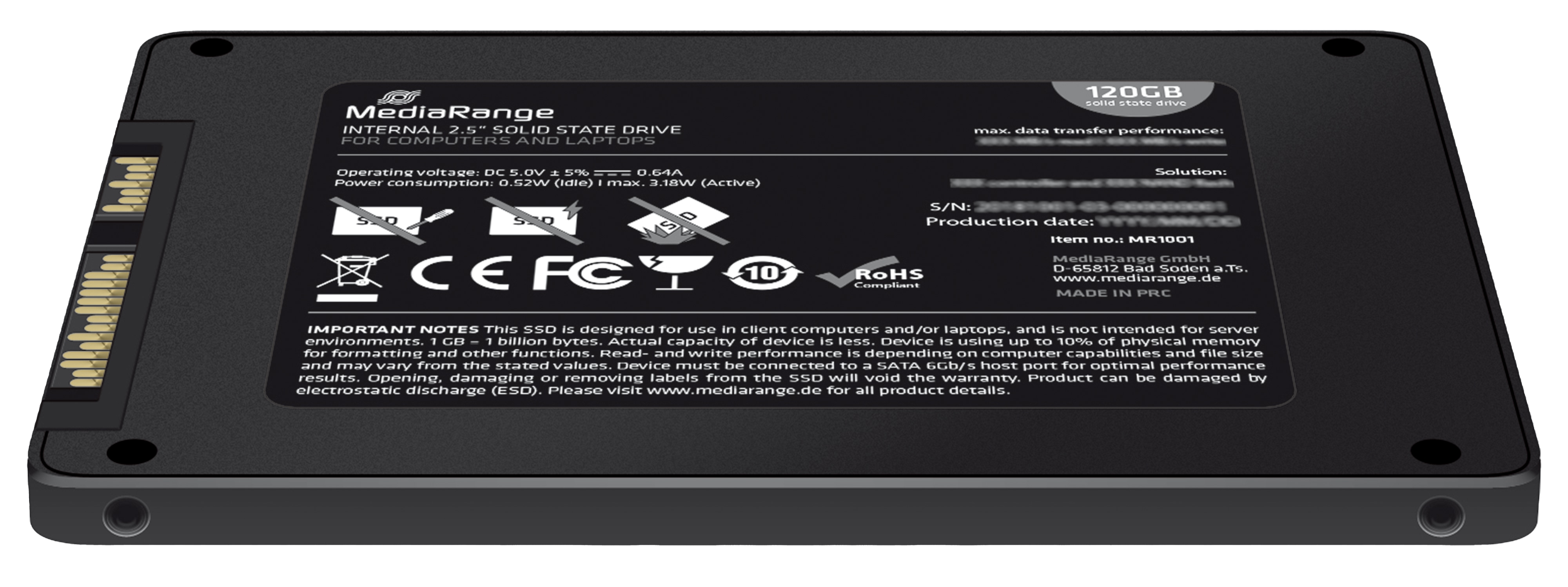 MEDIARANGE SSD MR1001 120GB MEDIARANGE SSD MR1001 120GB