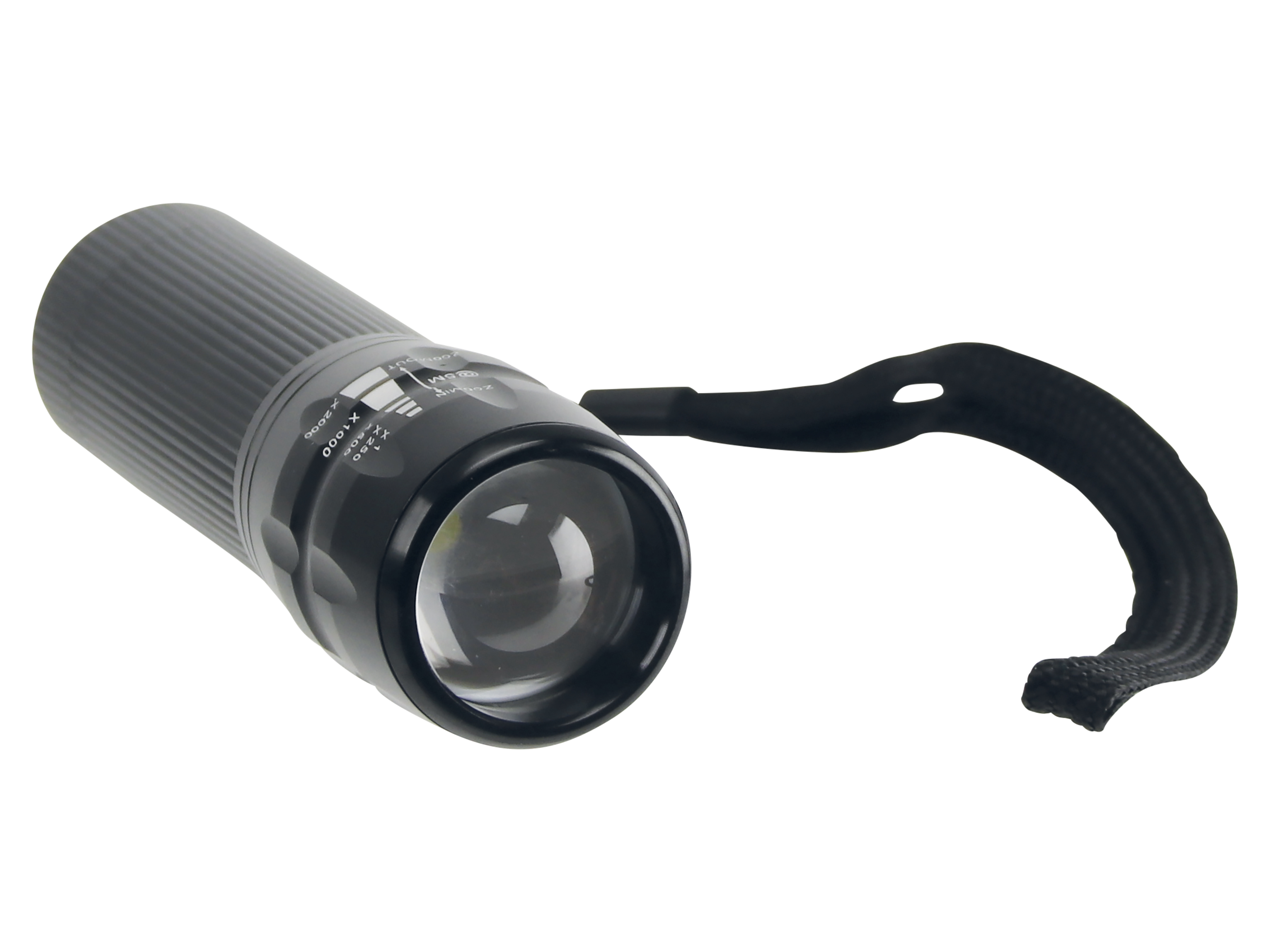 LED-Taschenlampe, Alu, 5 W OSRAM LED, schwarz, 4xMicro