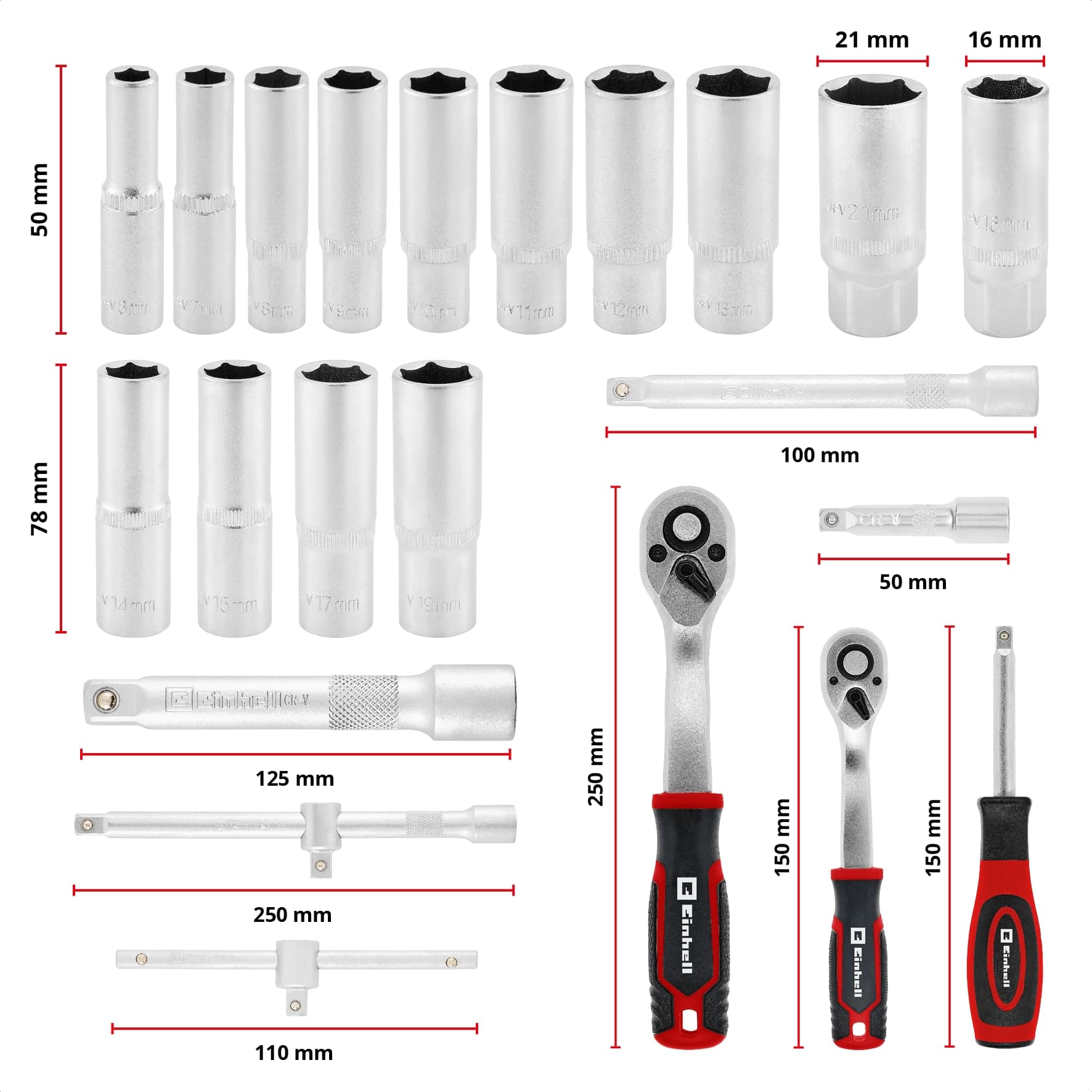 EINHELL Werkzeugkoffer Werkstatt, 370514, E-Case, 92-teilig EINHELL Werkzeugkoffer Werkstatt, 370514, E-CASE, 92-teilig