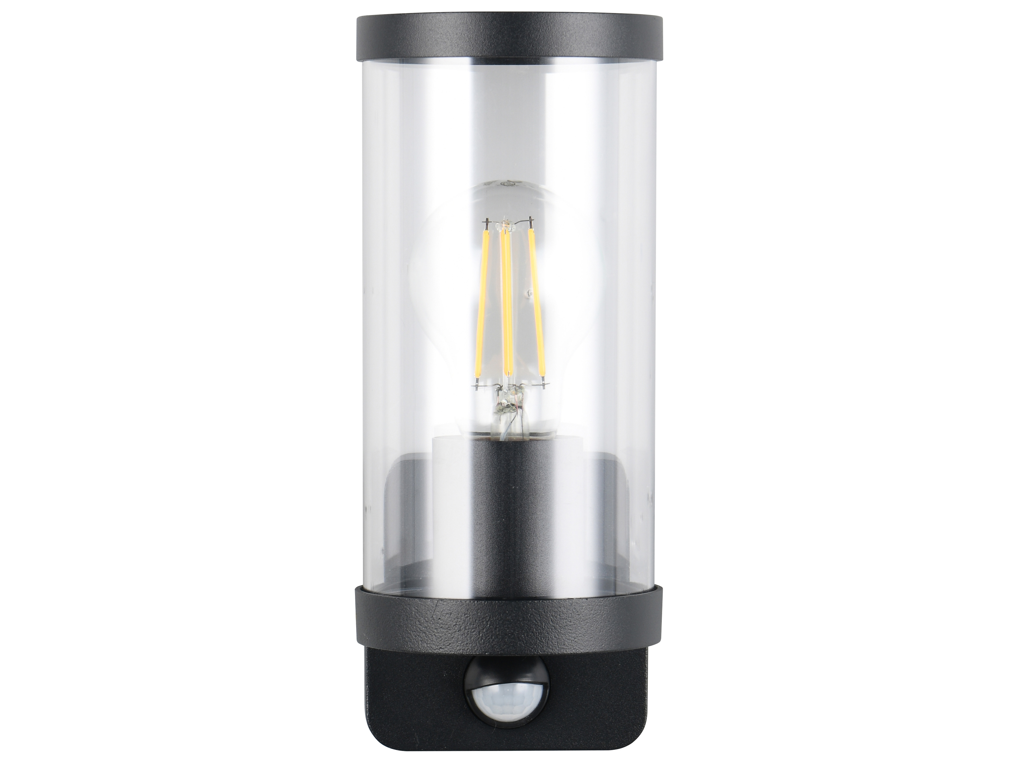 REALITY Wandleuchte BONITO R21599132, E27, 28W, ohne LM, Bewegungssensor, IP44, schwarz