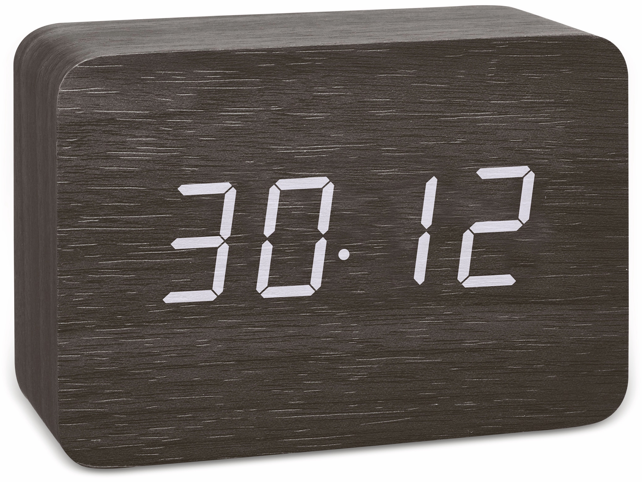 TFA Digitaler Funkwecker Clocco, schwarz, weiße LED