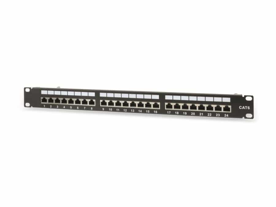RED4POWER CAT.6 Patchpanel R4-N118S, 24-fach, 19", schwarz