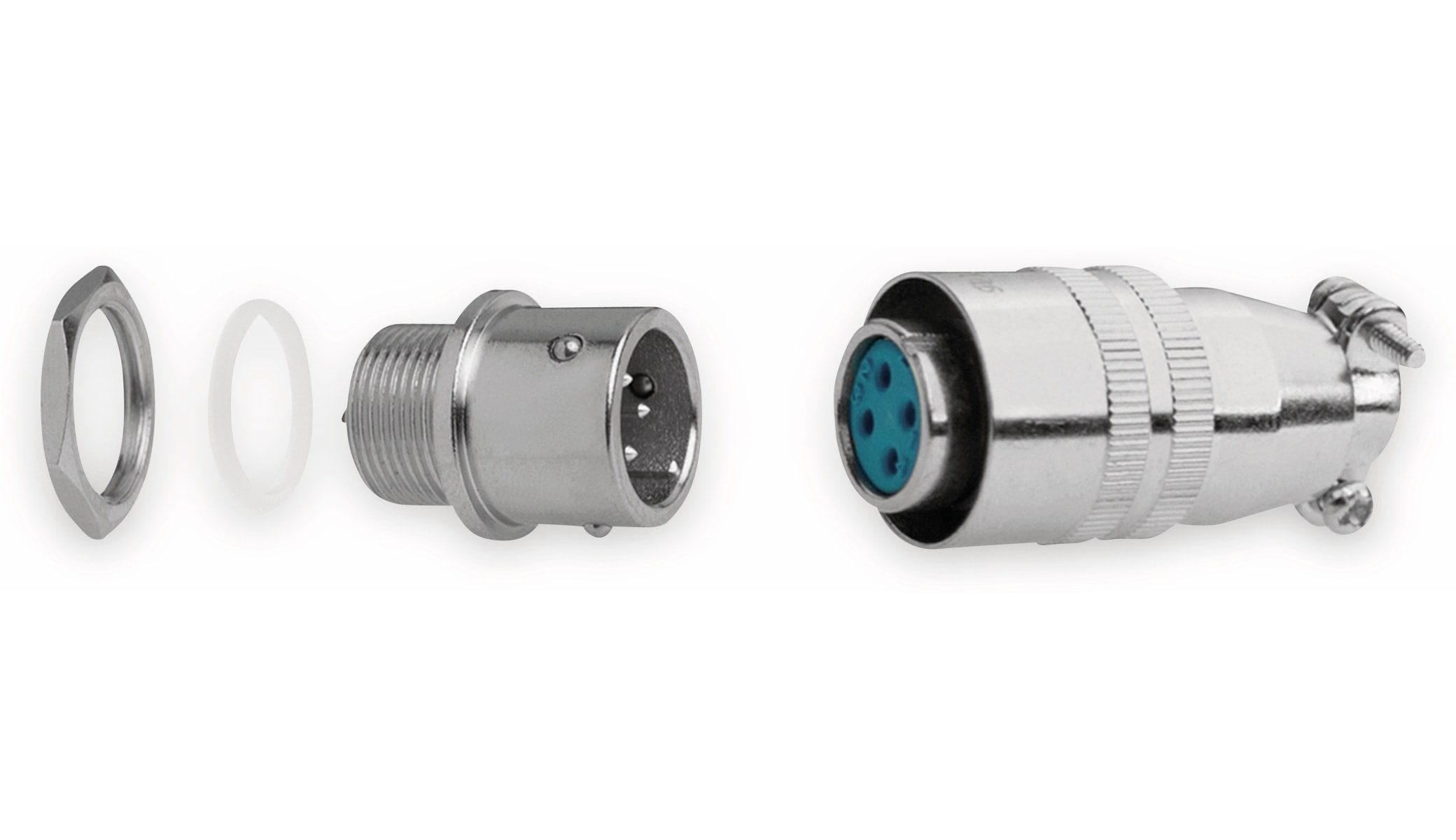 Einbaustecker-Set Ø 12mm 3-Pin mit Federverschluss Einbaustecker-Set Ø 12mm 3-Pin mit Federverschluss