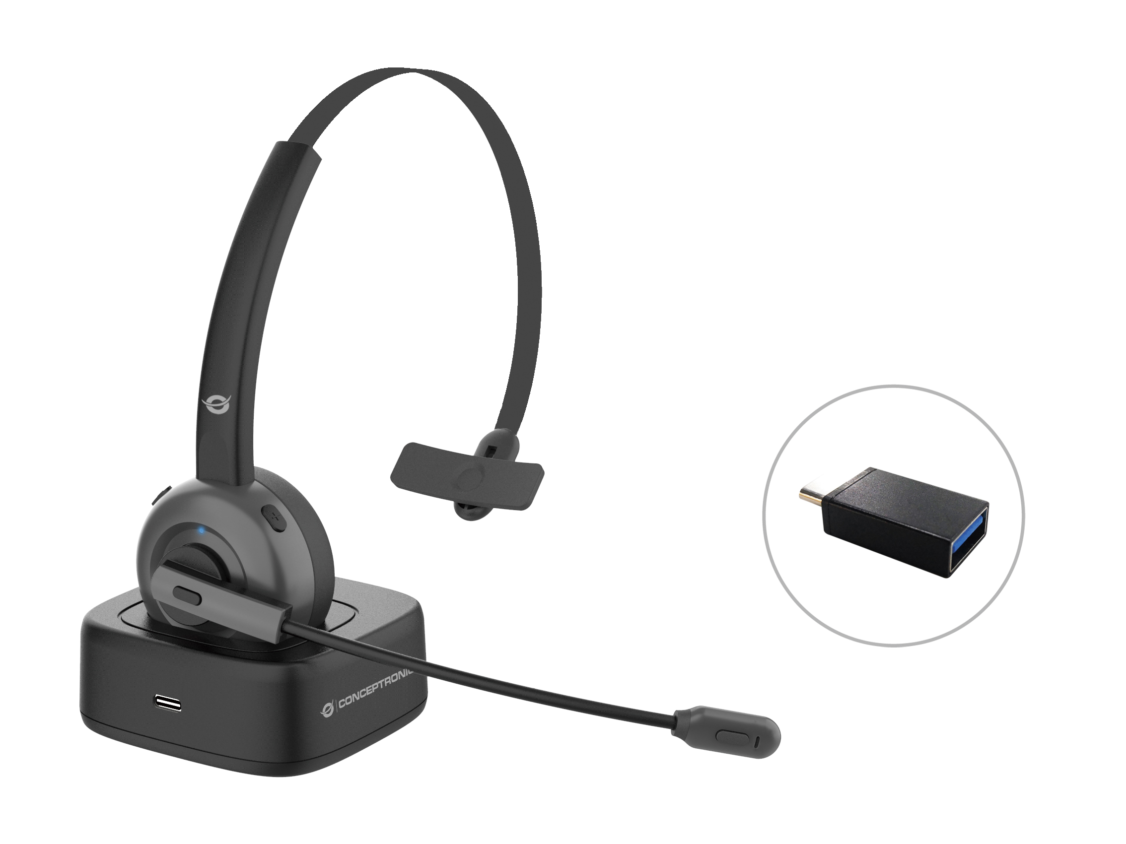 CONCEPTRONIC Headset POLONA03BD Wireless Bluetooth, schwarz