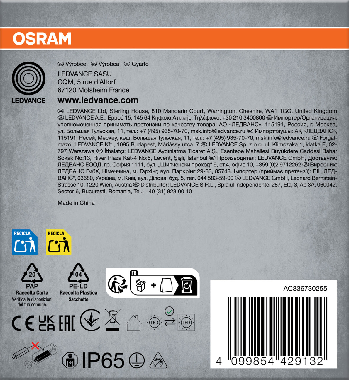 OSRAM LED-Feuchtraumleuchte Submarine, G13, 14W, 1300 lm, 4000 K, IP65, neutralweiß, 65,1 cm