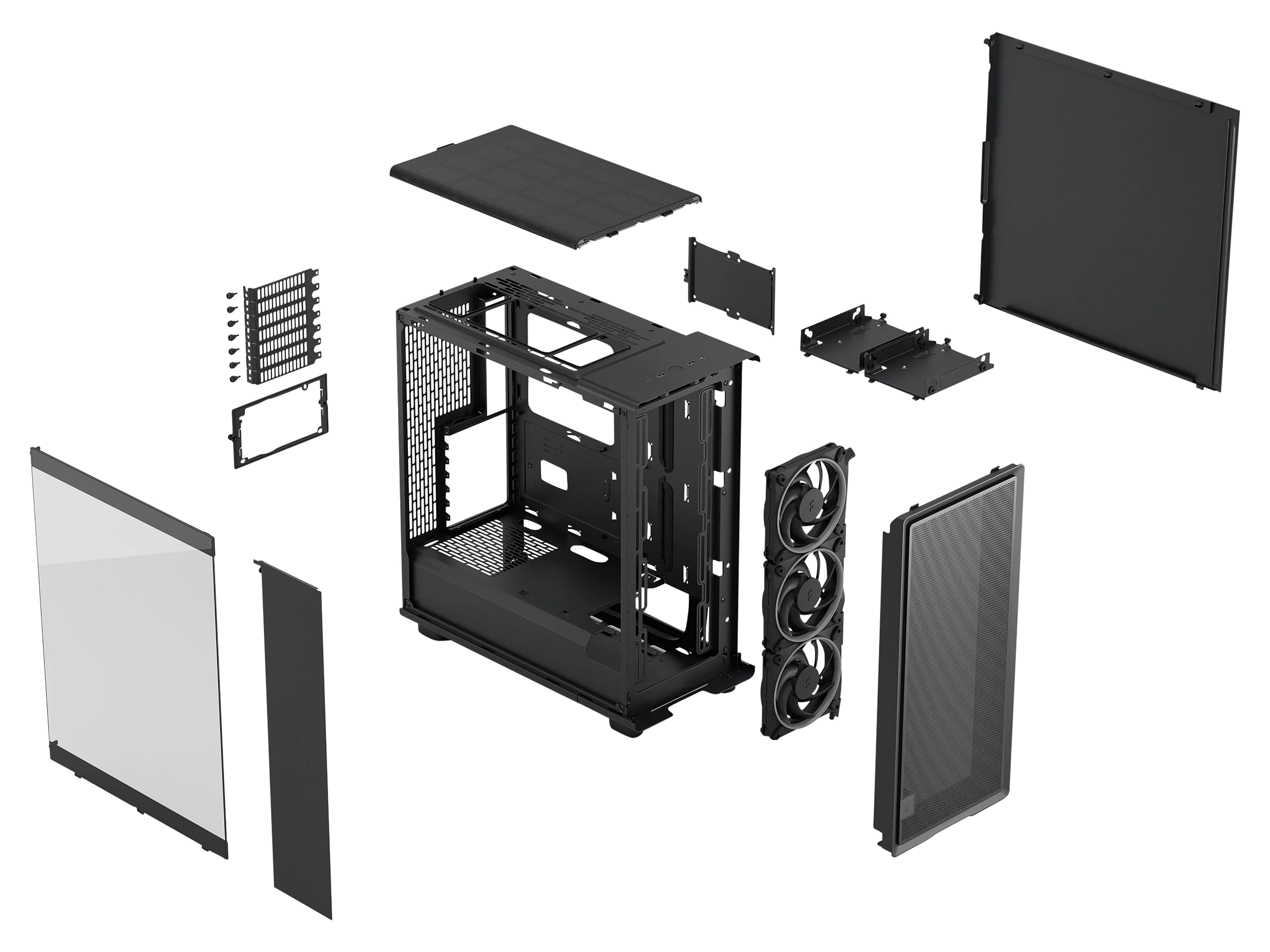 FRACTAL Midi Tower Design Epoch Black TG RGB Light