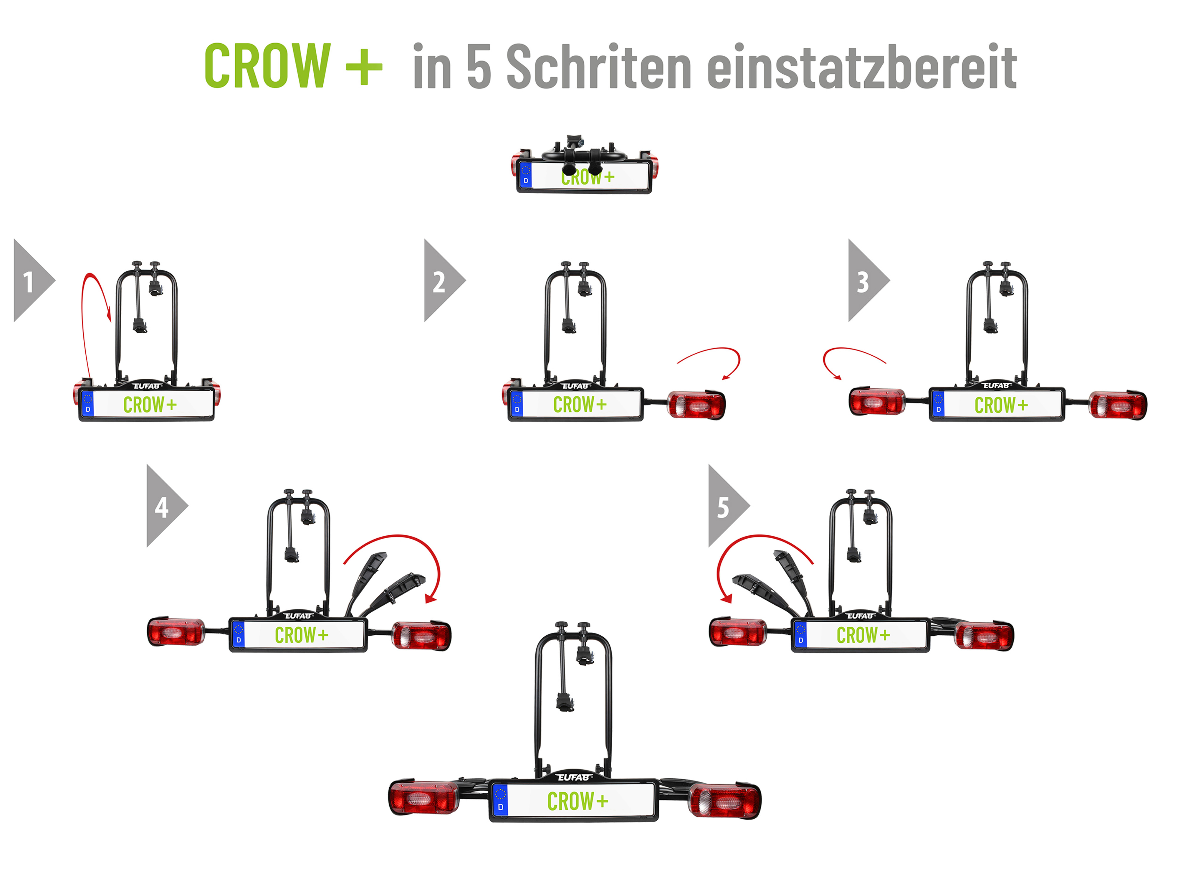 EUFAB Fahrradträger, CROW PLUS, 11582, für 2 Fahrräder