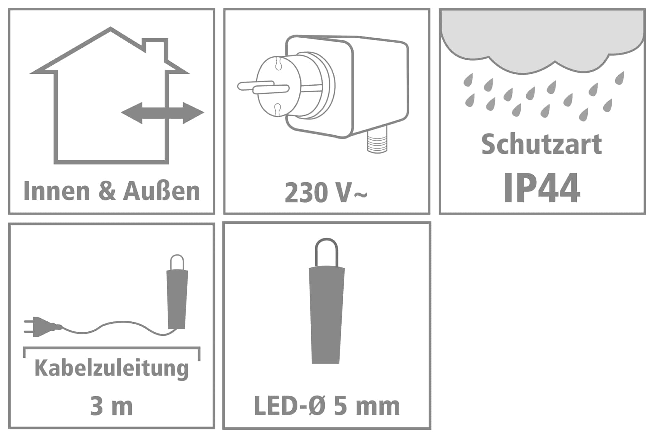 LED-Lichterkette Vorhang ,180 LEDs, kaltweiß, IP44, 230 V~, 6 m, grün LED-Lichterkette Vorhang ,180 LEDs, kaltweiß, IP44, 230 V~, 6 m, grün