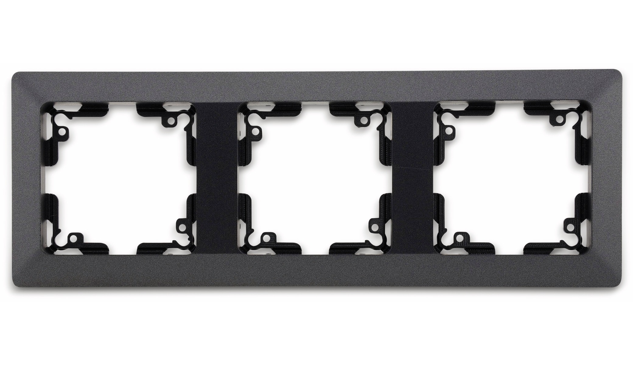 MILOS Abdeckrahmen 23053, 3-fach, Innenmaß 55x55 mm, anthrazit MILOS Abdeckrahmen 23053, 3-fach, Innenmaß 55x55 mm, anthrazit