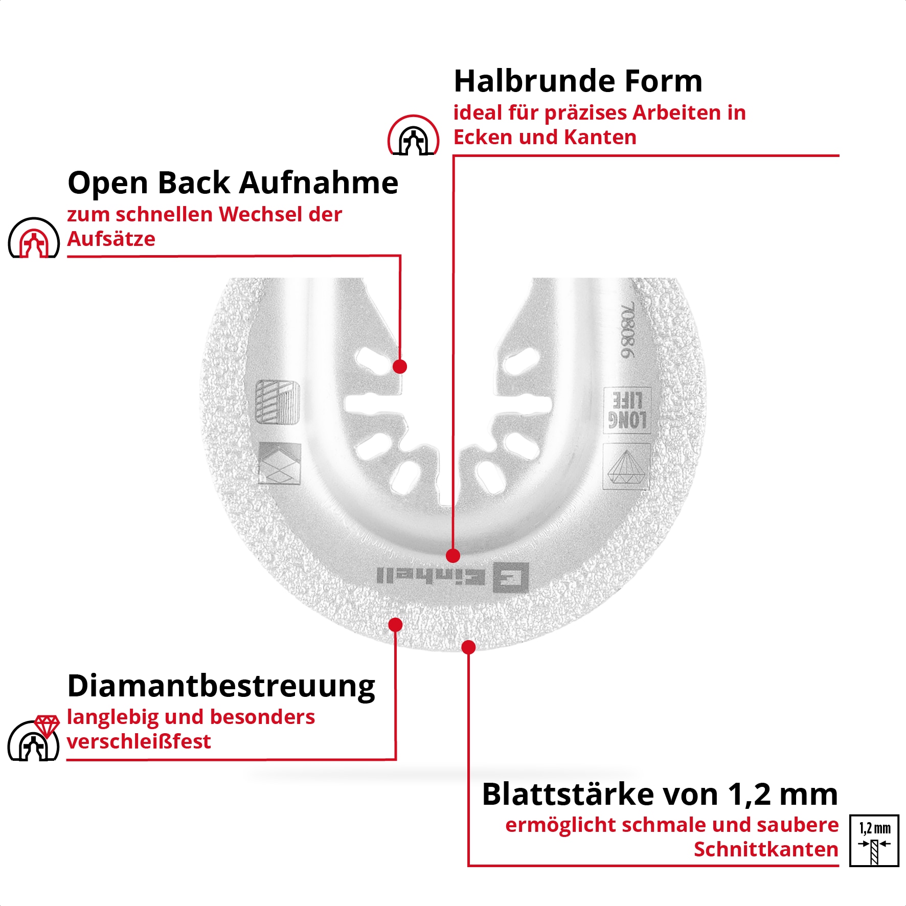 EINHELL Hartmetall-Sägeblatt, 708086, halbrund, 65 mm EINHELL Hartmetall-Sägeblatt, 708086, halbrund, 65 mm