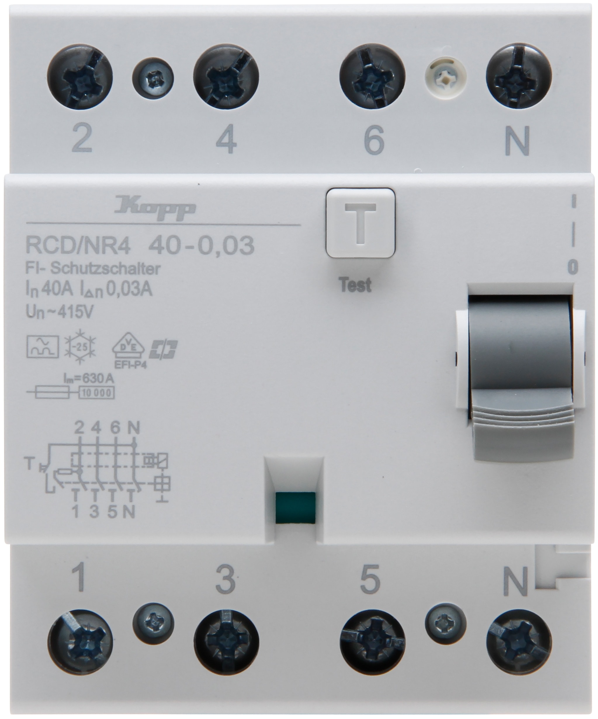 KOPP Fehlerstromschutzschalter, 40A, 4-polig, Typ A, 30 mA