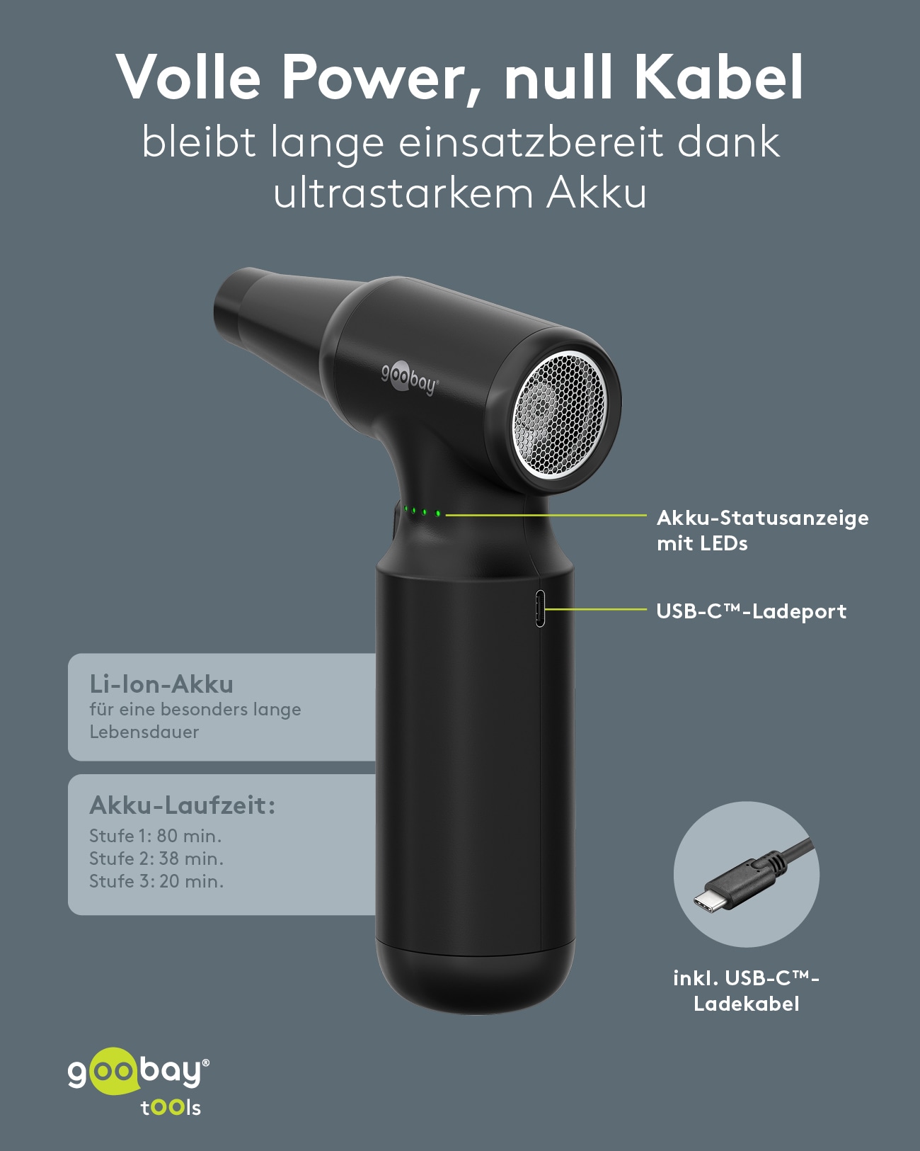 GOOBAY TOOLS Staubgebläse Advanced, 100 W, mit 11 Aufsätzen