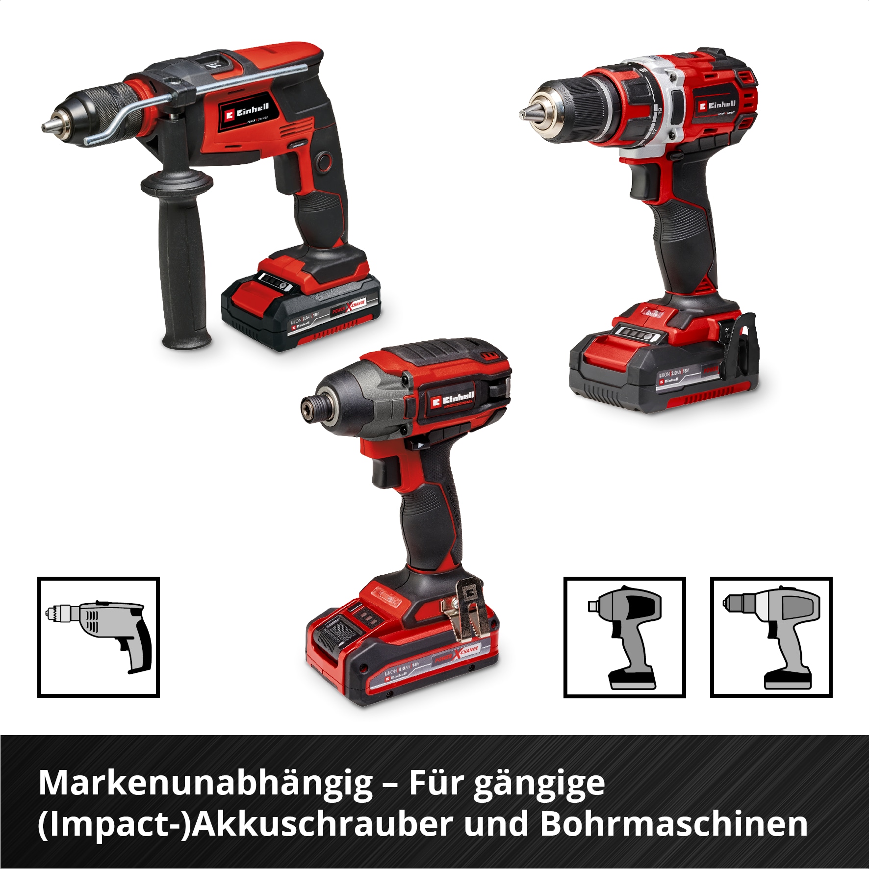 EINHELL Werkzeugkoffer KFZ, 370515, E-CASE, 121-teilig