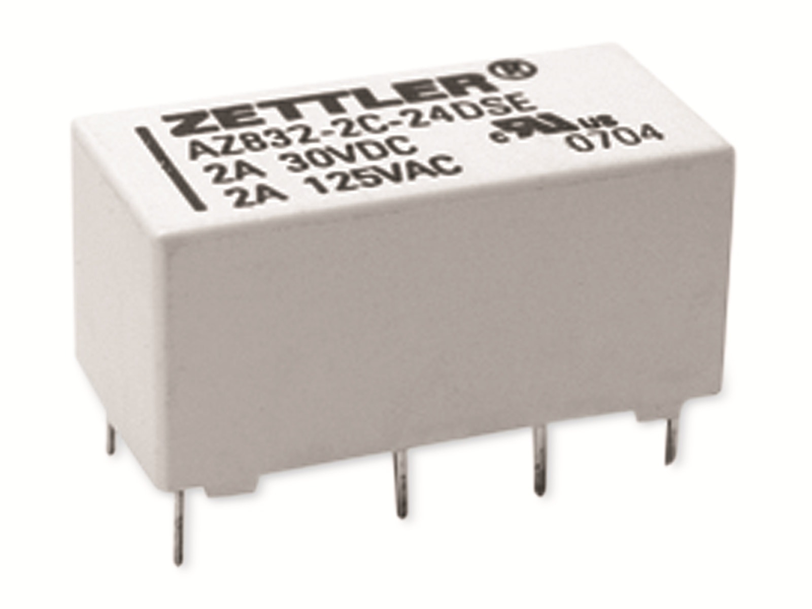 ZETTLER Printrelais, AZ832P2-2C-12DE, 12V, 2 Wechsler, 220V/DC, THT ZETTLER Printrelais, AZ832P2-2C-12DE, 12V, 2 Wechsler, 220V/DC, THT