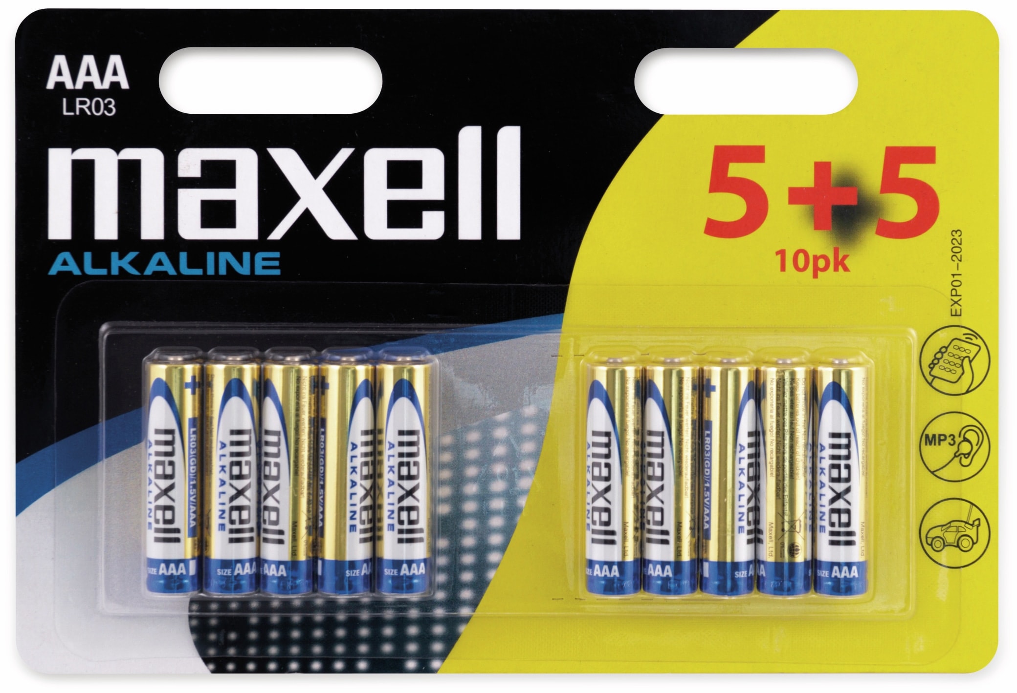 MAXELL Micro-Batterie Alkaline, AAA. LR03, 10 Stück