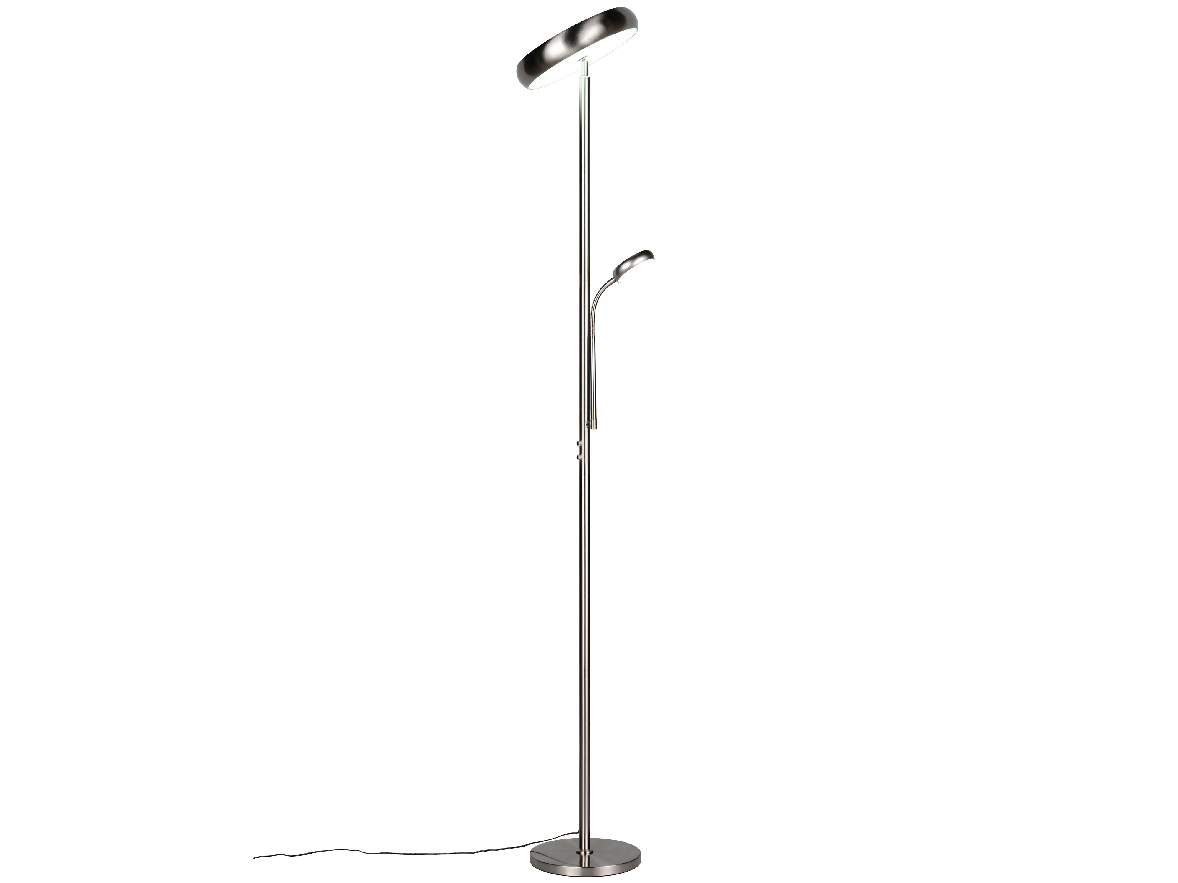 REALITY LED-Stehleuchte Palermo R45741107, 23W, 3000... 6500K, 2500lm, CCT, IP20, Nickel