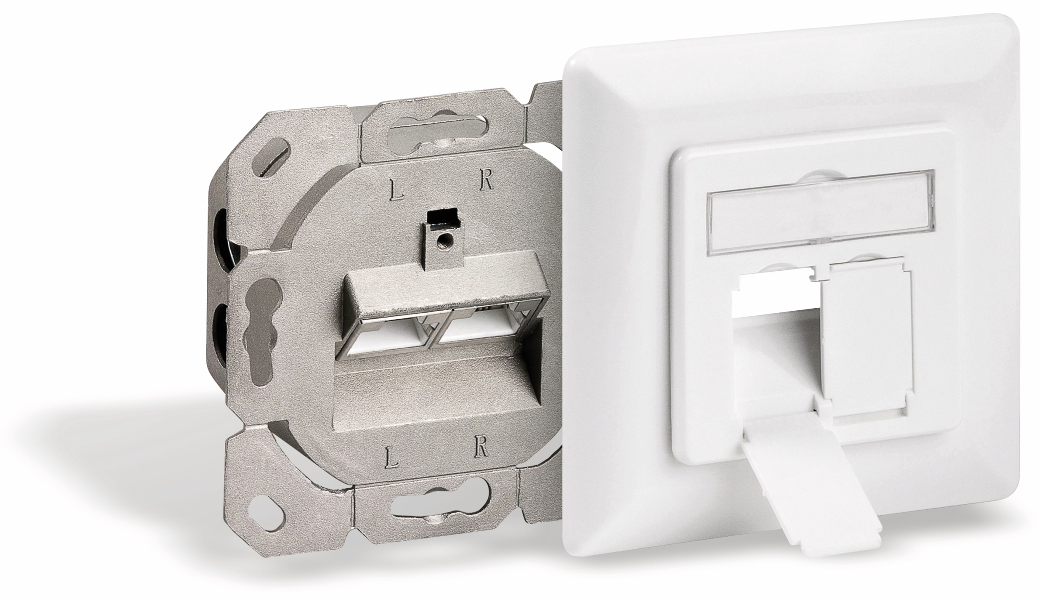 GOOBAY CAT.6a Datendose 2-fach, UP, weiß GOOBAY CAT.6a Datendose 2-fach, UP, weiß